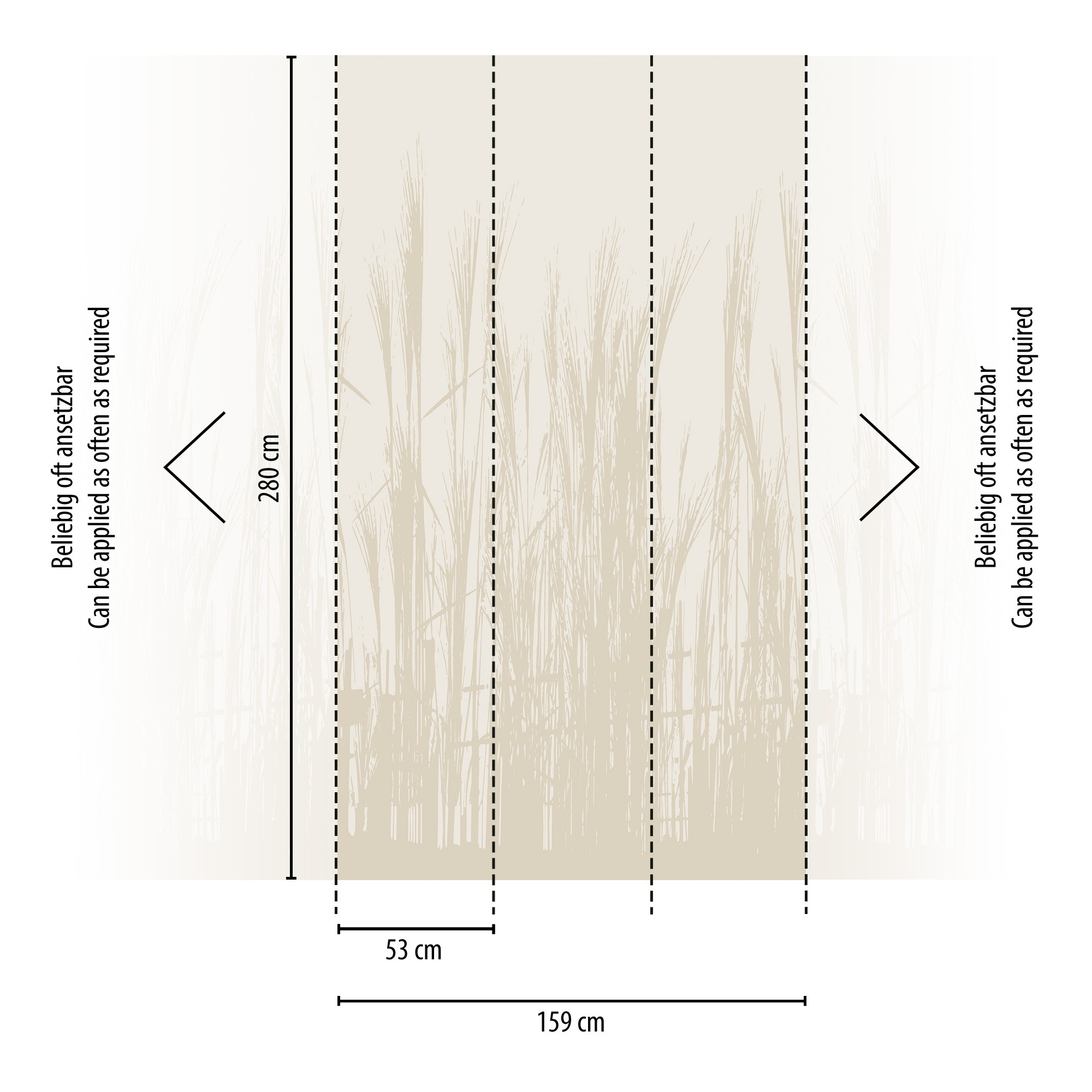 Thumbnail - living walls Fototapete "THE WALL III Gräser Tapete Motivtapete mit Farn Natur" matt glatt Vliestapete floral für Schlaf...