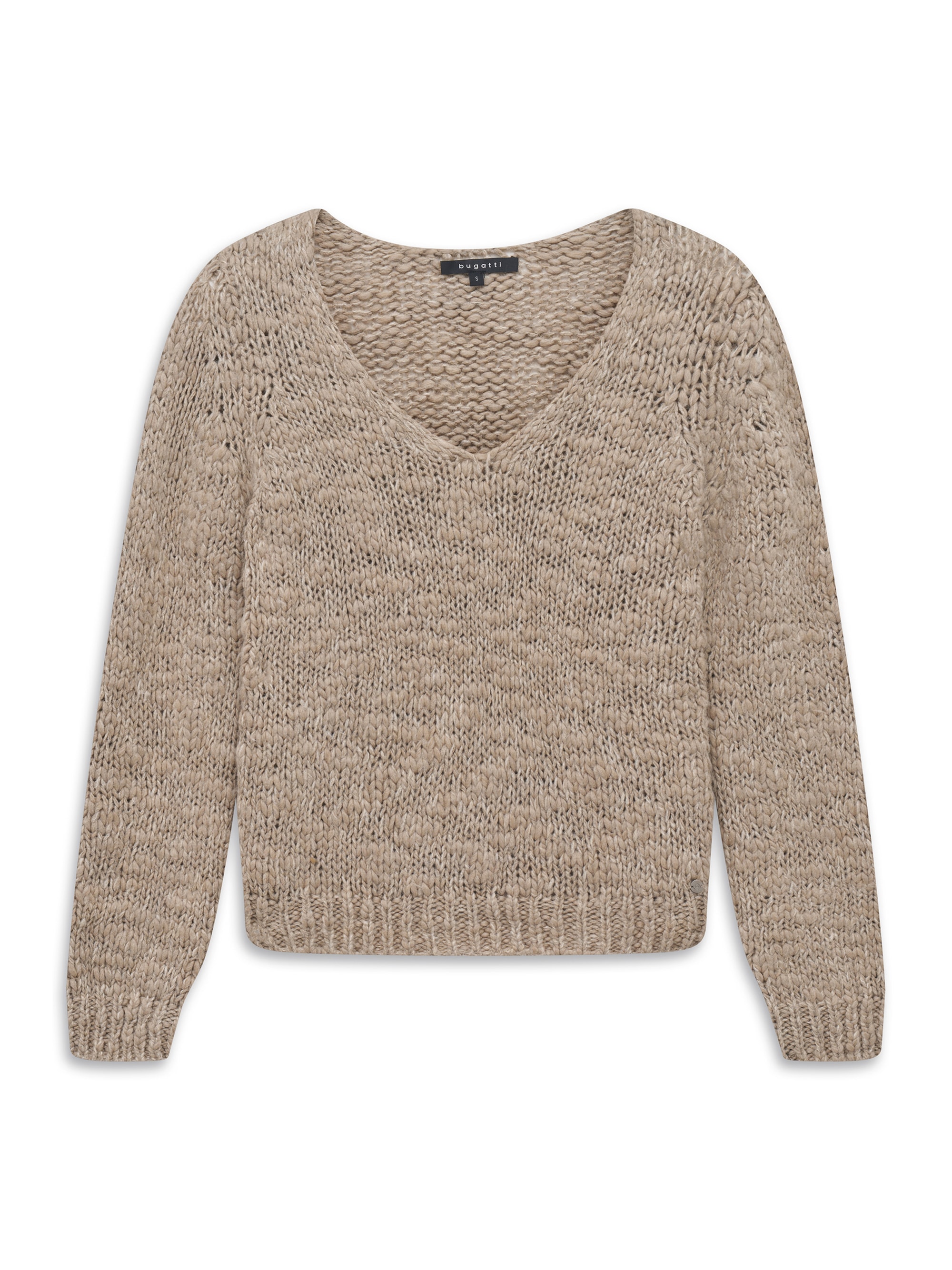 bugatti V-Ausschnitt-Pullover »Regular Fit« Regular Fit V-Ausschnitt Meliert