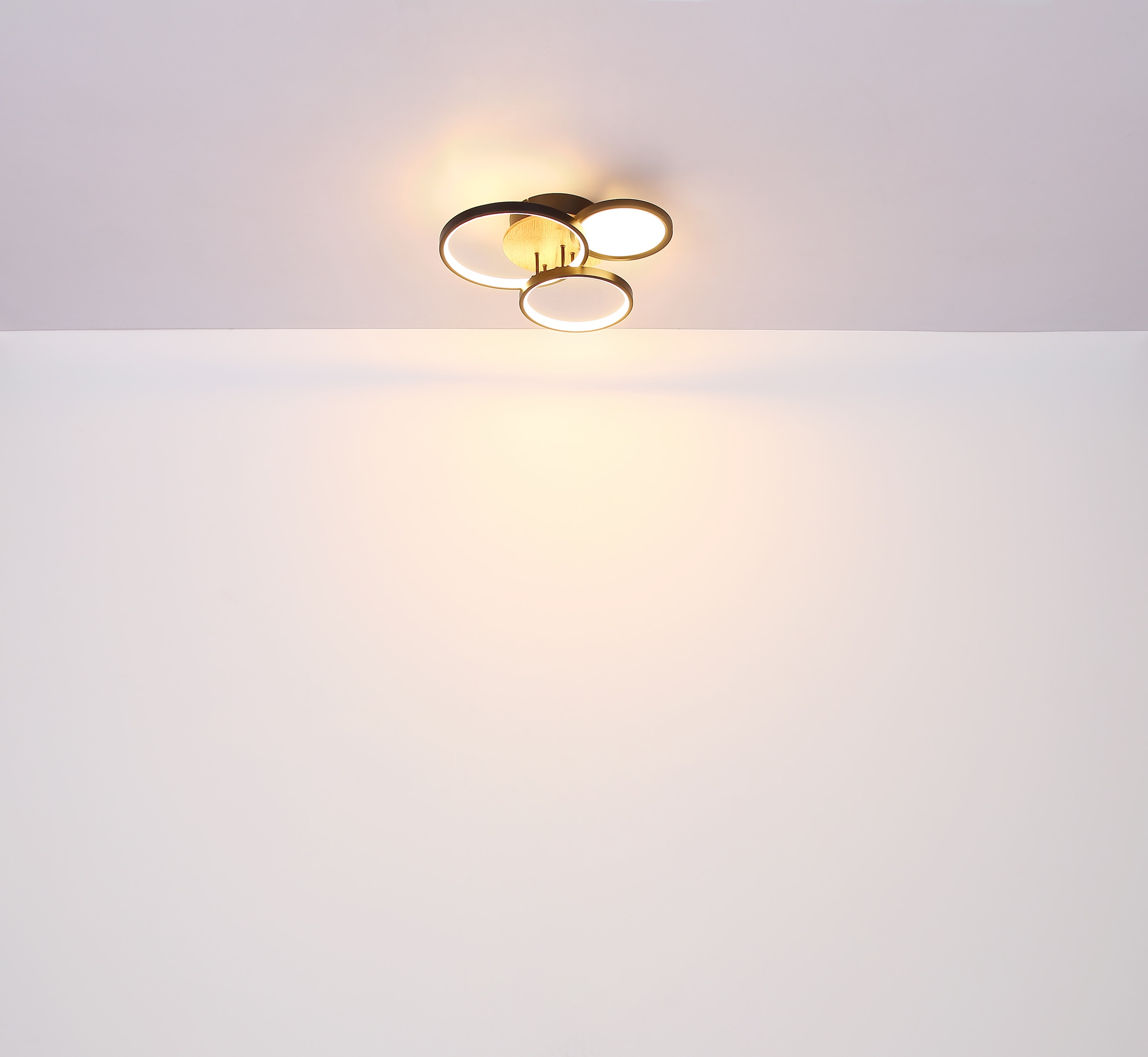 GLOBO LIGHTING Deckenleuchte »SID« LED-Modul 1 Stk. Warmweiß Deckenleuchte Schwarz/Holzoptik, Opalglas, LED 30W, 3000K