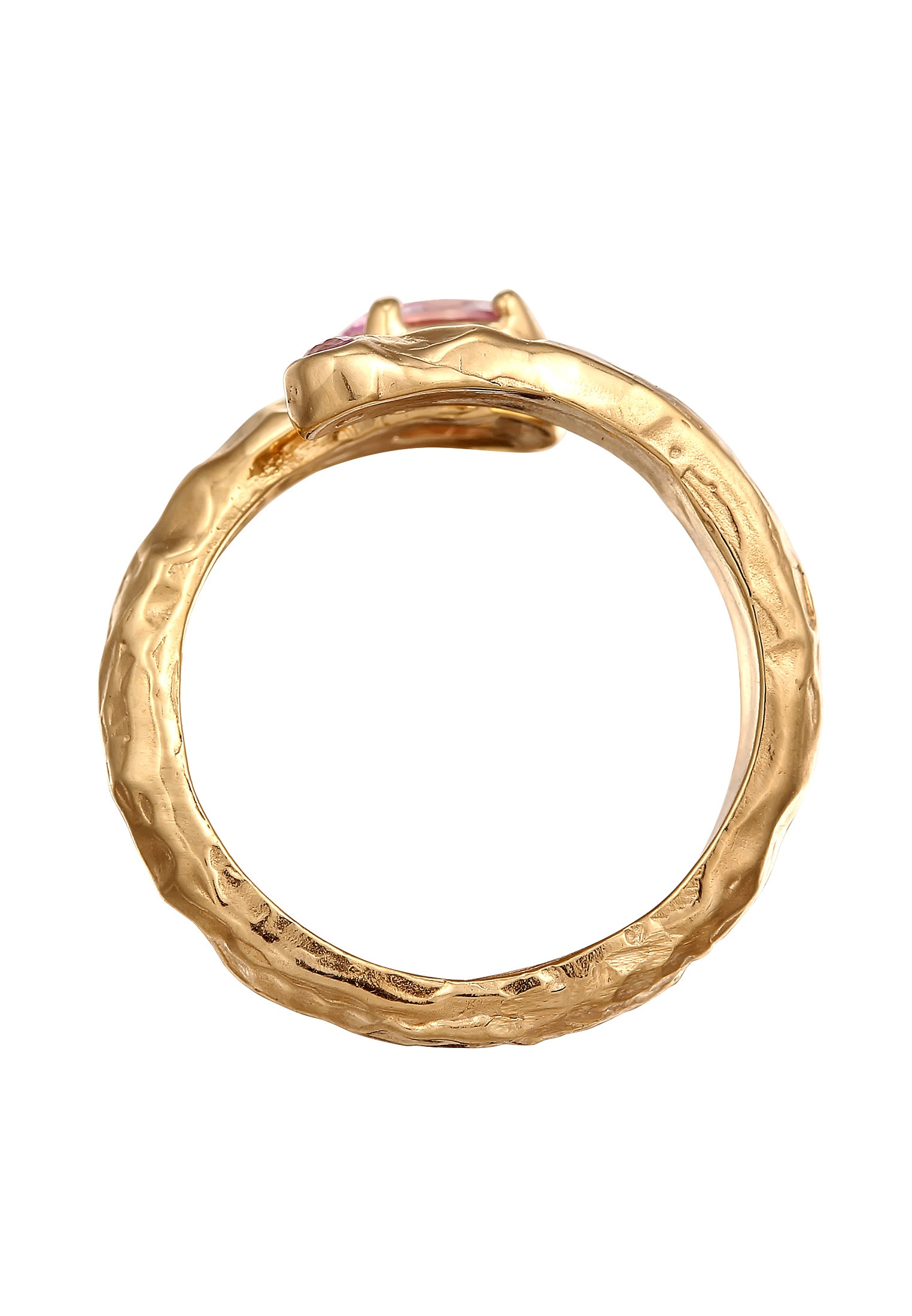 HAZE & GLORY Silberring »Ring Saphir Synthetisch Pink 925 Sterling Silber vergoldet«