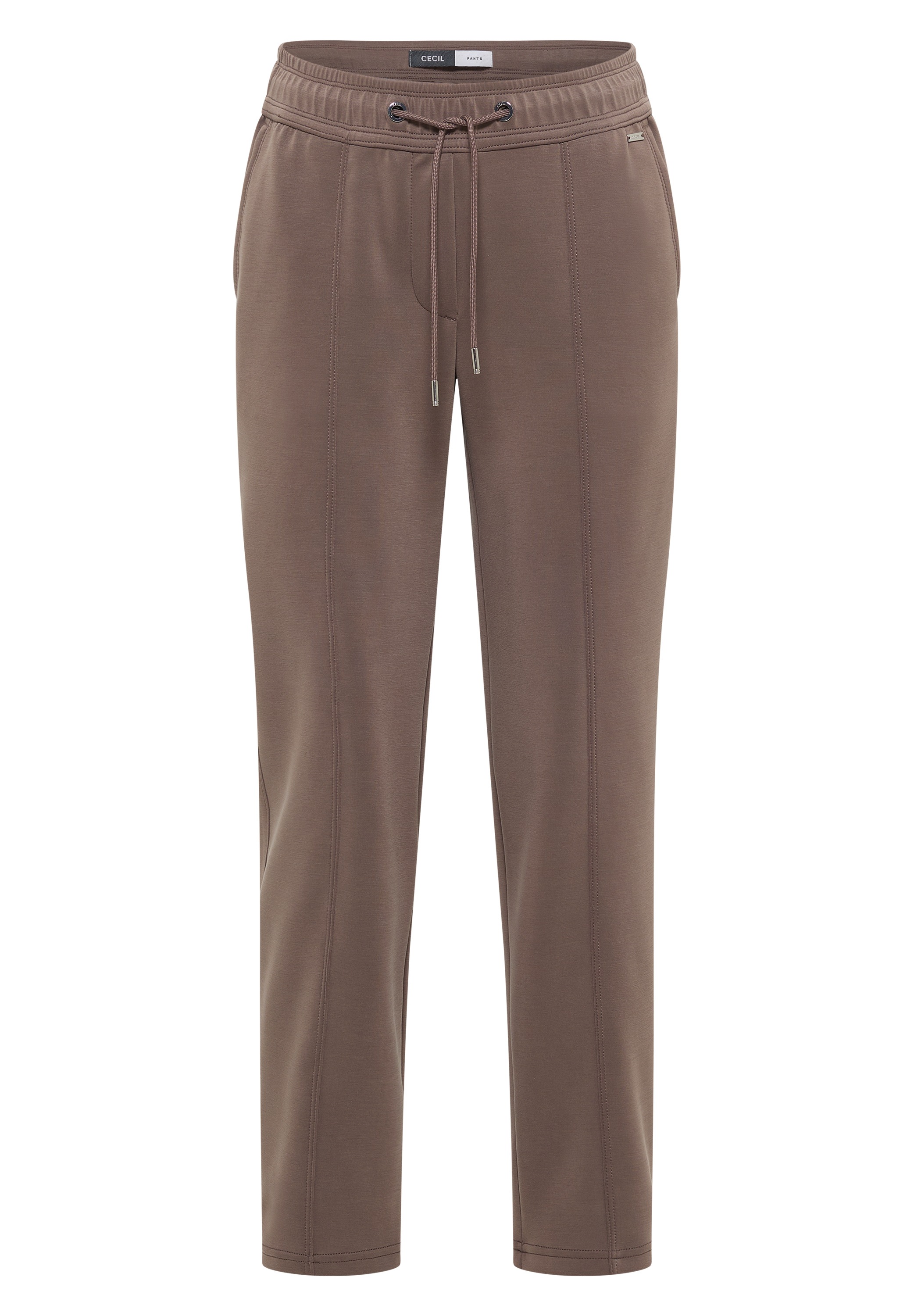 Stoffhose CECIL "Style Tracey", Damen, Gr. XXL (46), Länge 28, urban taupe, Web, Obermaterial: 54% Polyester, 39% Viskose, 7% Elasthan. Futter: 100% Polyester, unifarben, normal lang, Hosen Stoffhose, im Silk-Touch-Look 6