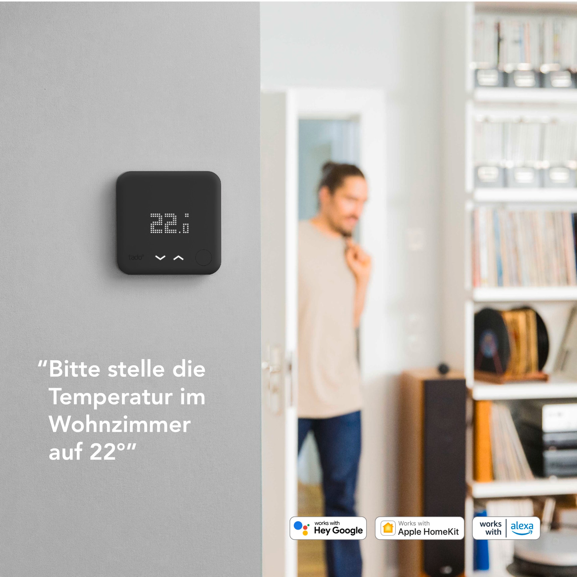 Tado Heizkörperthermostat »Smartes Thermostat V3+ (Verkabelt) Black Edition«