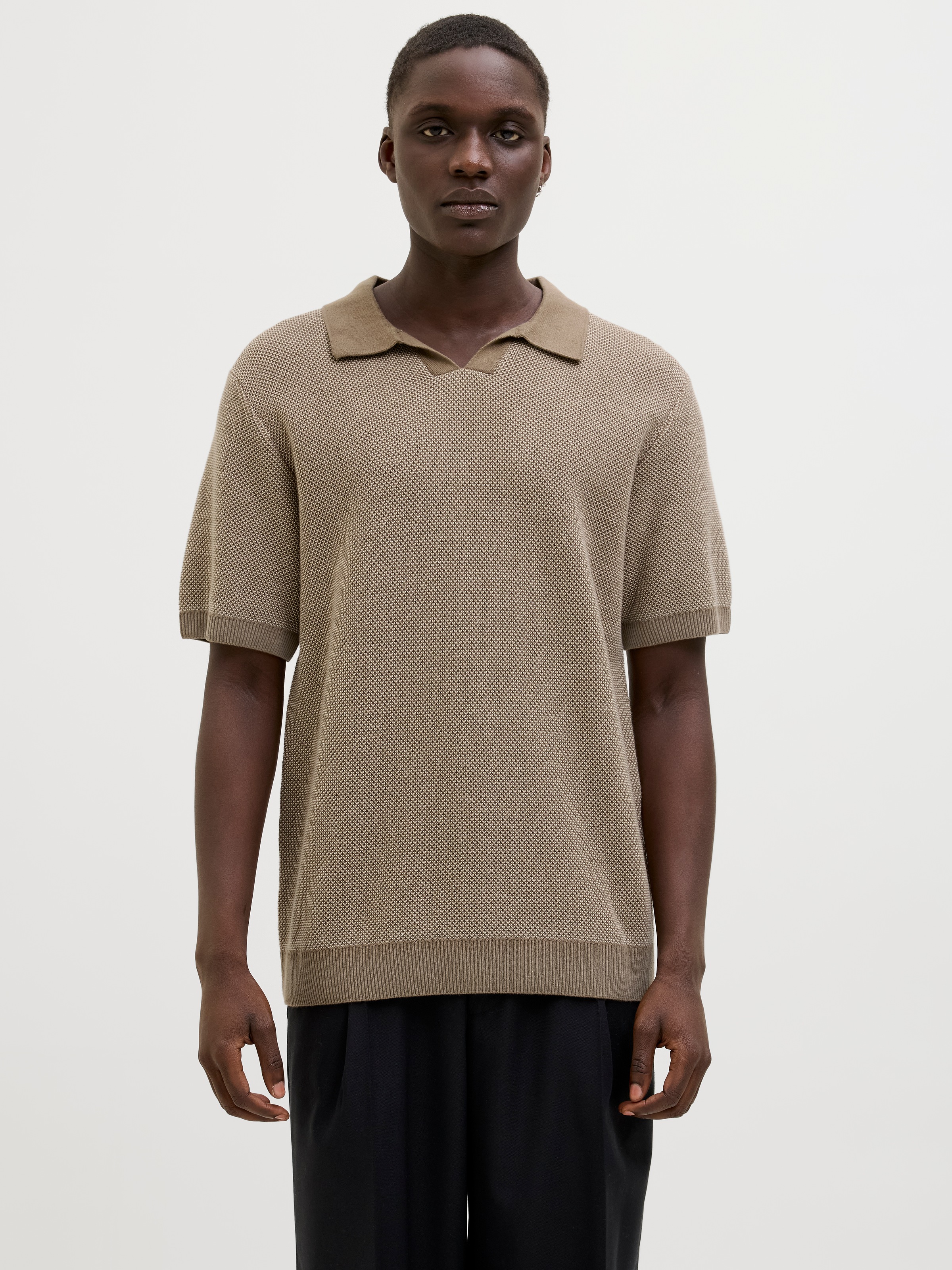 Jack & Jones Rundhalspullover "JPRCCEASTON KNIT SPLIT NECK SS SN" günstig online kaufen