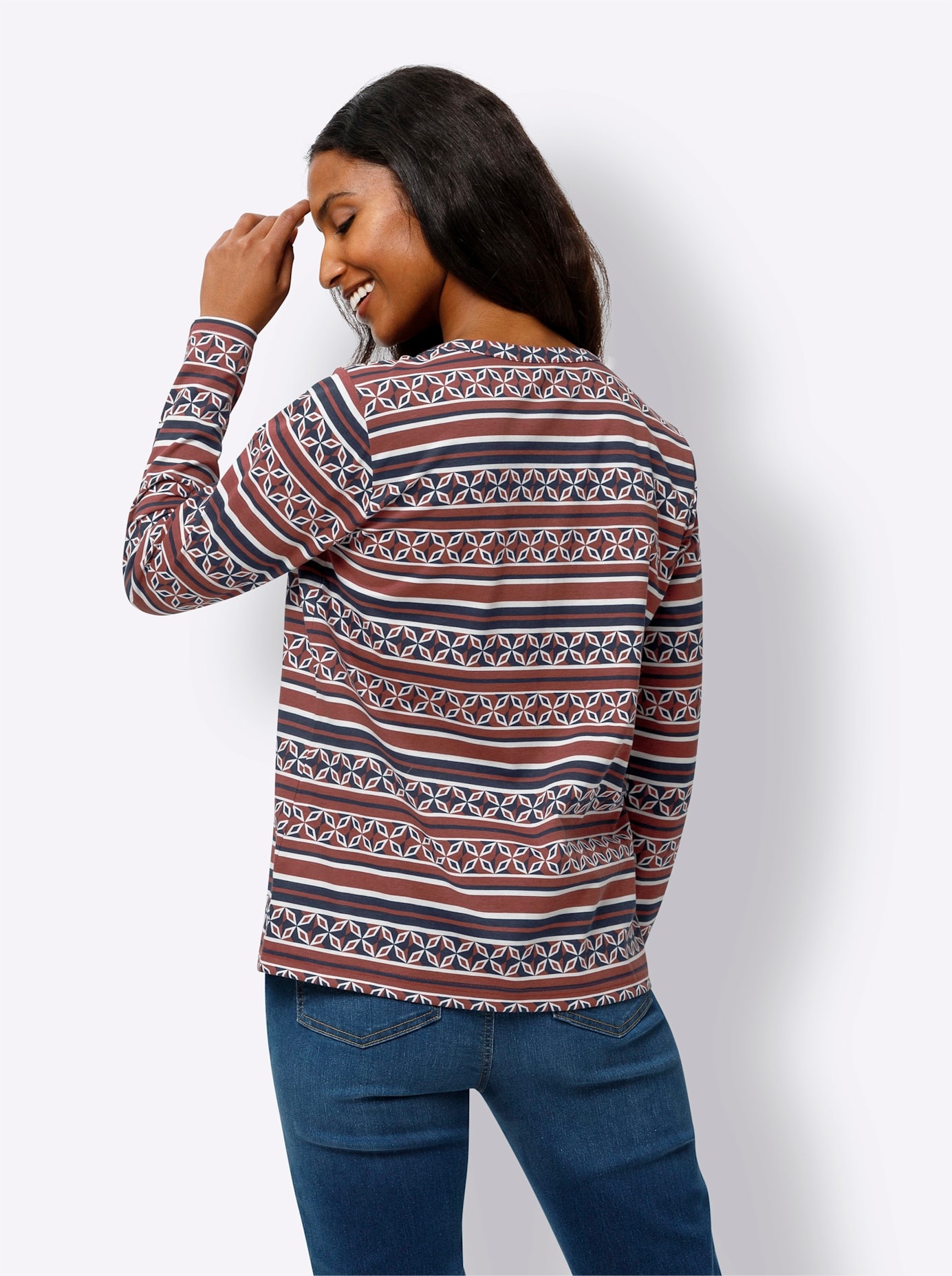 heine Langarmshirt "Druck-Shirt", 1 Stk. günstig online kaufen