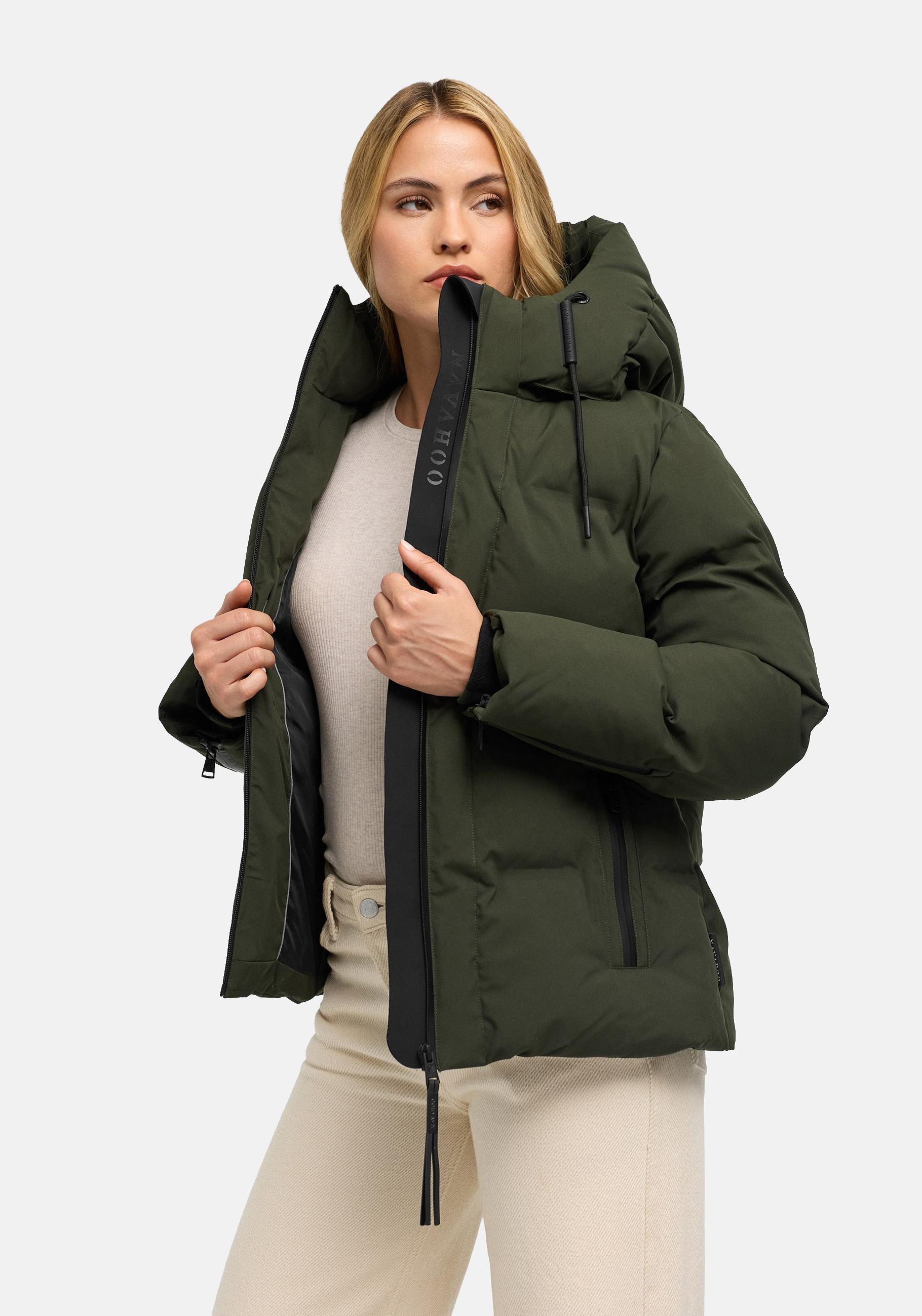 Navahoo Outdoorjacke »Wolkentanz XIV« mit Kapuze Kurze Damen Steppjacke mit abnehmbarer Kapuze
