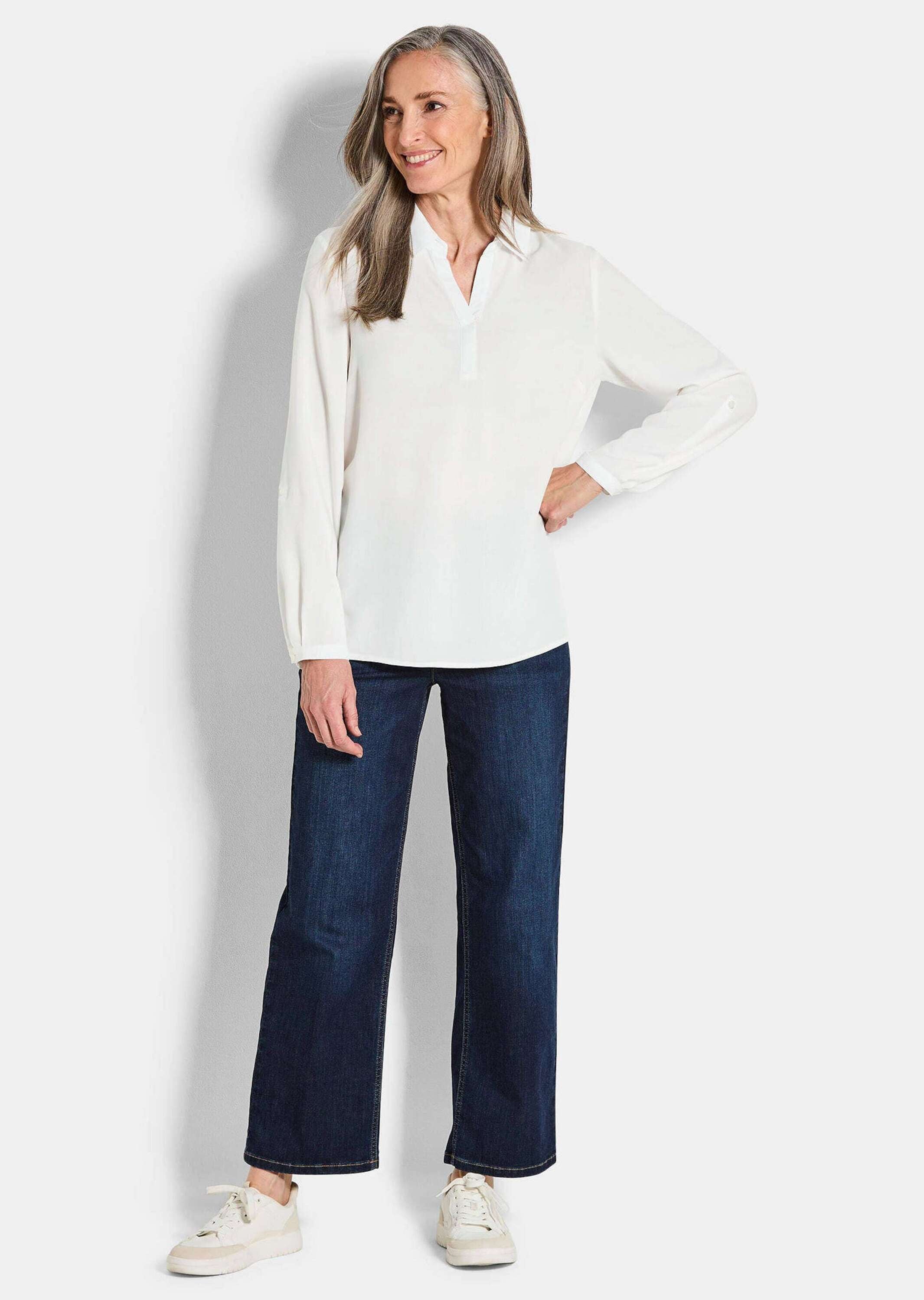 GOLDNER Klassische Bluse »Zeitlose Viskosebluse mit Hemdkragen«