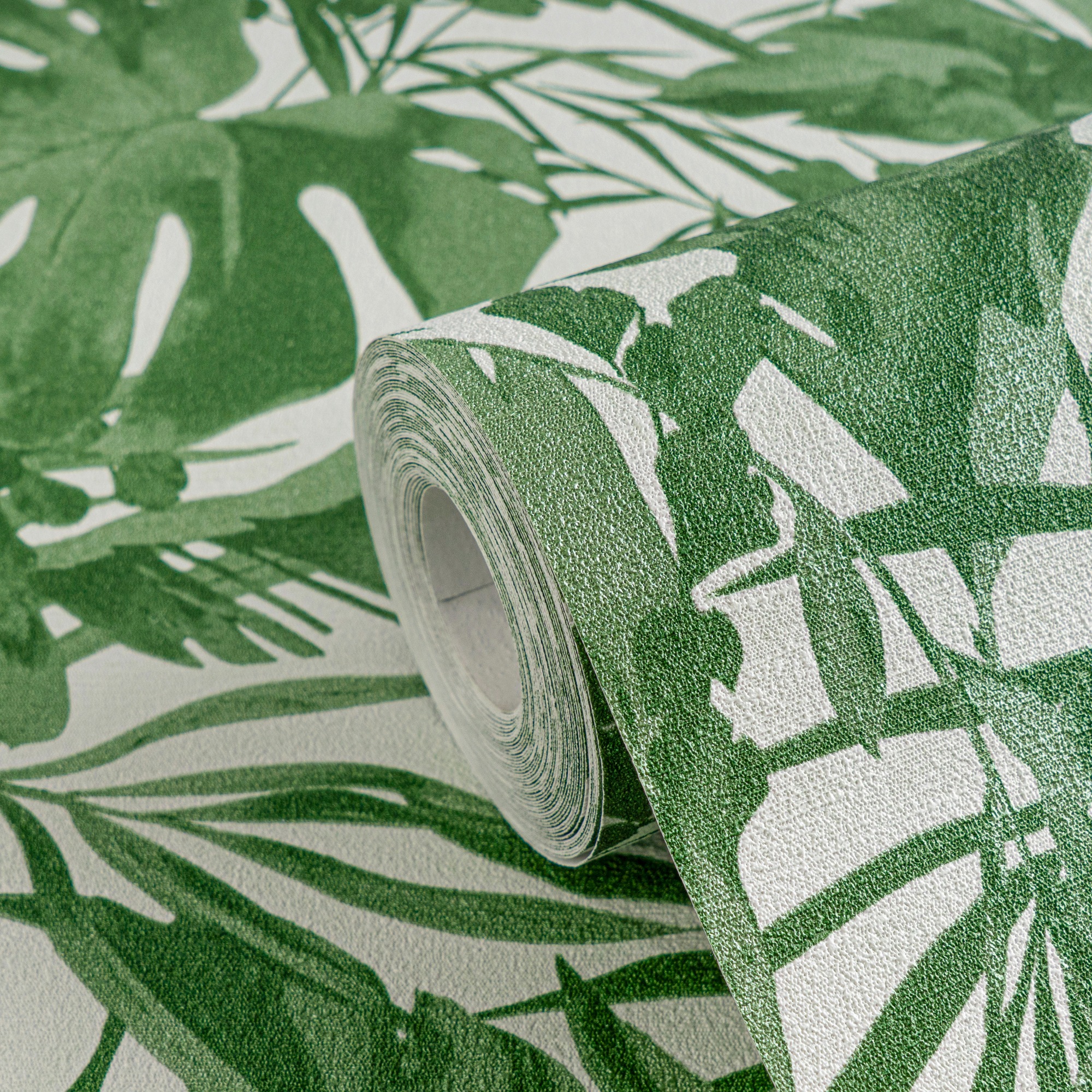 CosmoLiving by Cosmopolitan Vliestapete »Earthlines – Tropische Vliestapete« matt strukturiert Natürliche Blätter in harmonischer Eleganz