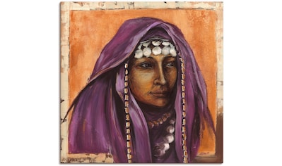 Leinwandbild »Beduinin II mit auberginefarbenem Tuch«, Frau, (1 St.)