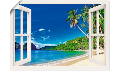 Artland Wandbild »Fensterblick Paradies«, Fensterblick, (1 St.), in vielen Größen &... kaufen
