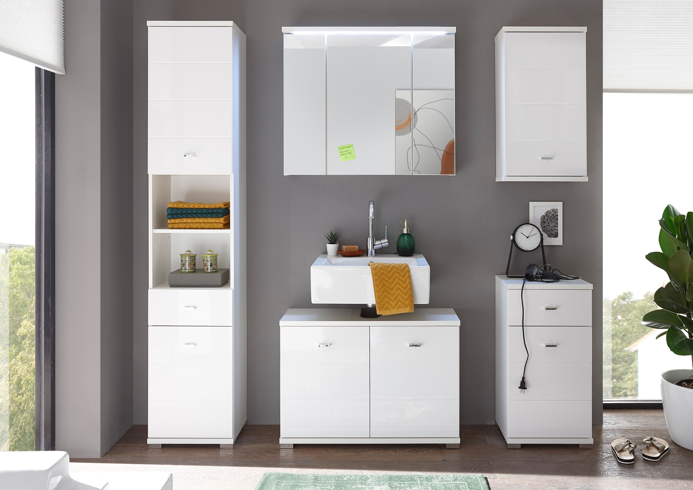 BASIC by Balculina Badmöbel-Set "Pool" 5 Stk. tlg. günstig online kaufen