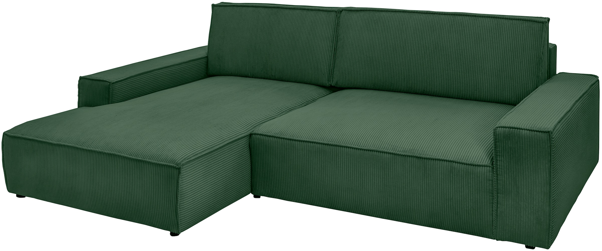 Home affaire Ecksofa »NEU: SHERWOODL XXL 284, Big-Sofa L-Form, tiefe Sitzfläche 95 cm, Cord,«, Leinenoptik, Recamiere rechts/links, auch als Schlafsofa stellbar