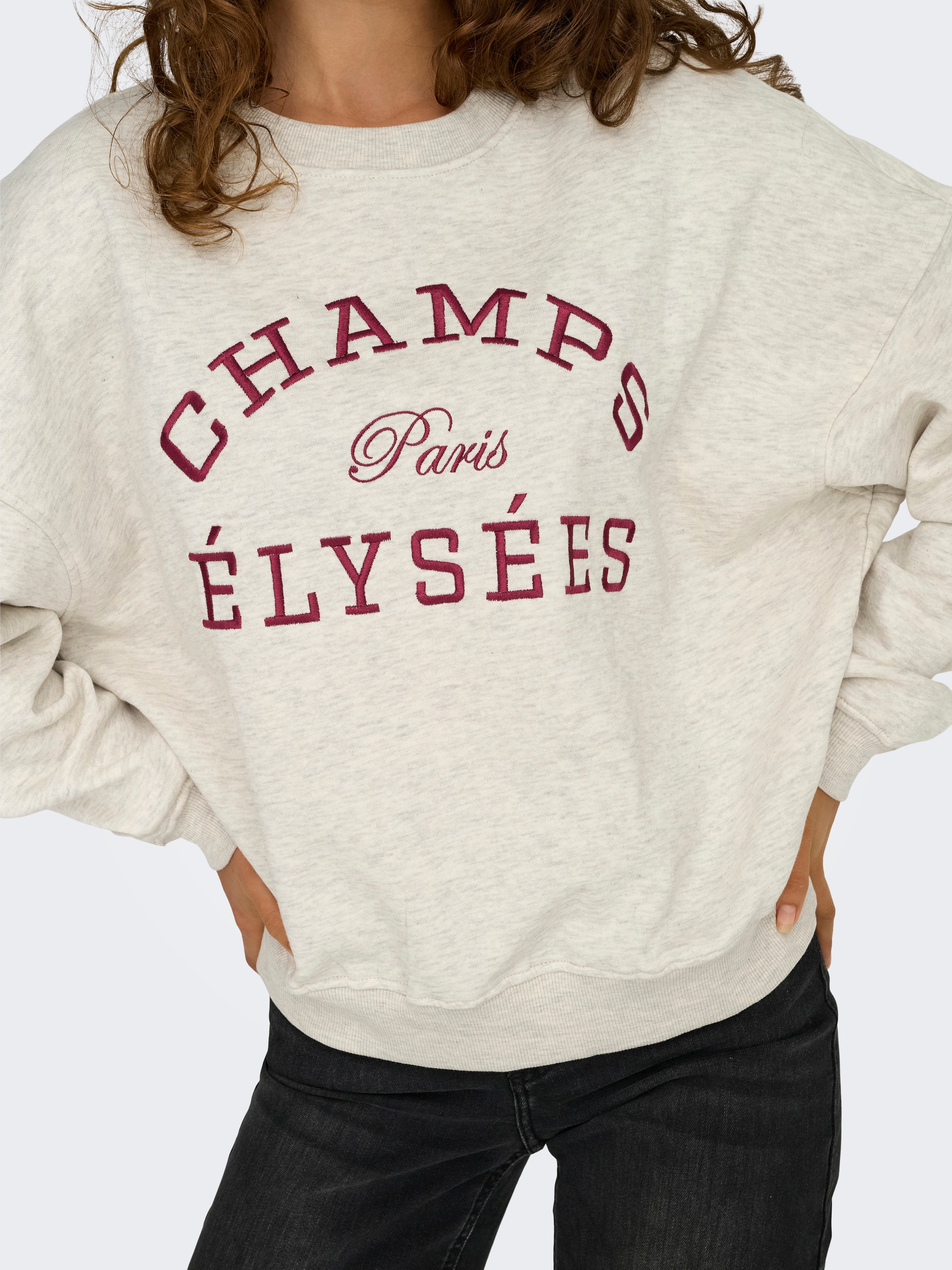 JDY Sweatshirt »JDYMESA L/S O-NECK EMB SWEAT JRS NOOS«
