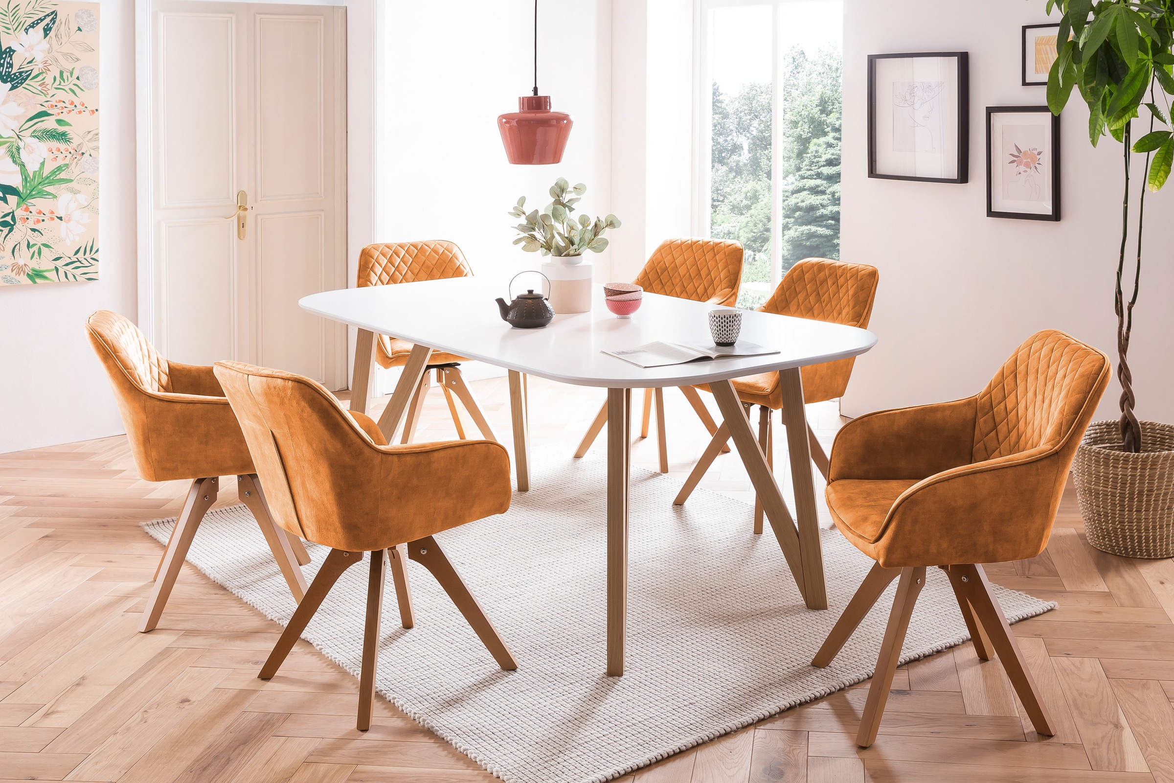 SalesFever Essgruppe, (5-tlg.), Tischbreite 180 cm, Stühle 180 drehbar, mit günstig online kaufen