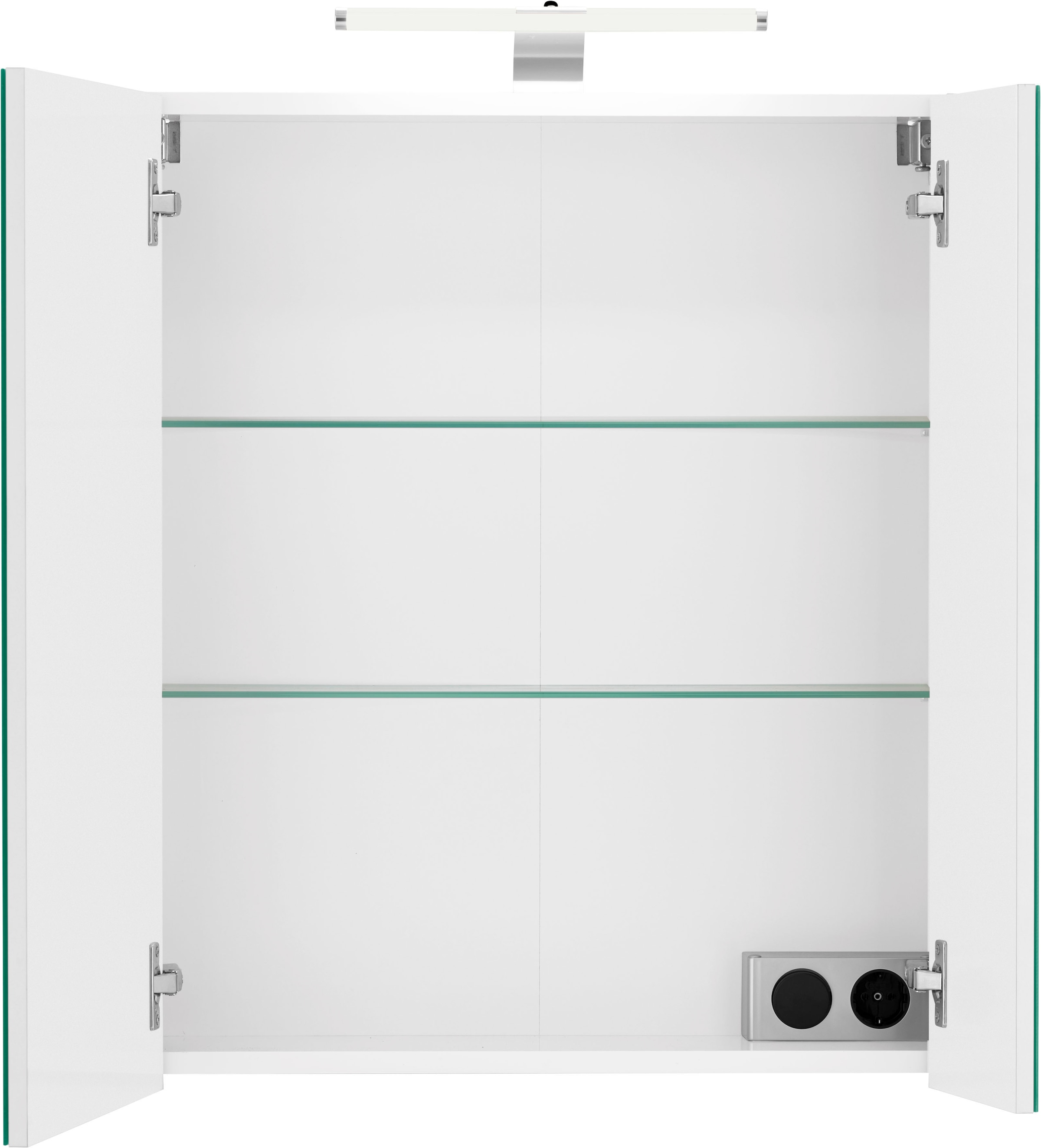 Schildmeyer Spiegelschrank »Lagona«, Breite 60 cm, 2-türig, LED-Beleuchtung, Schalter-/Steckdosenbox
