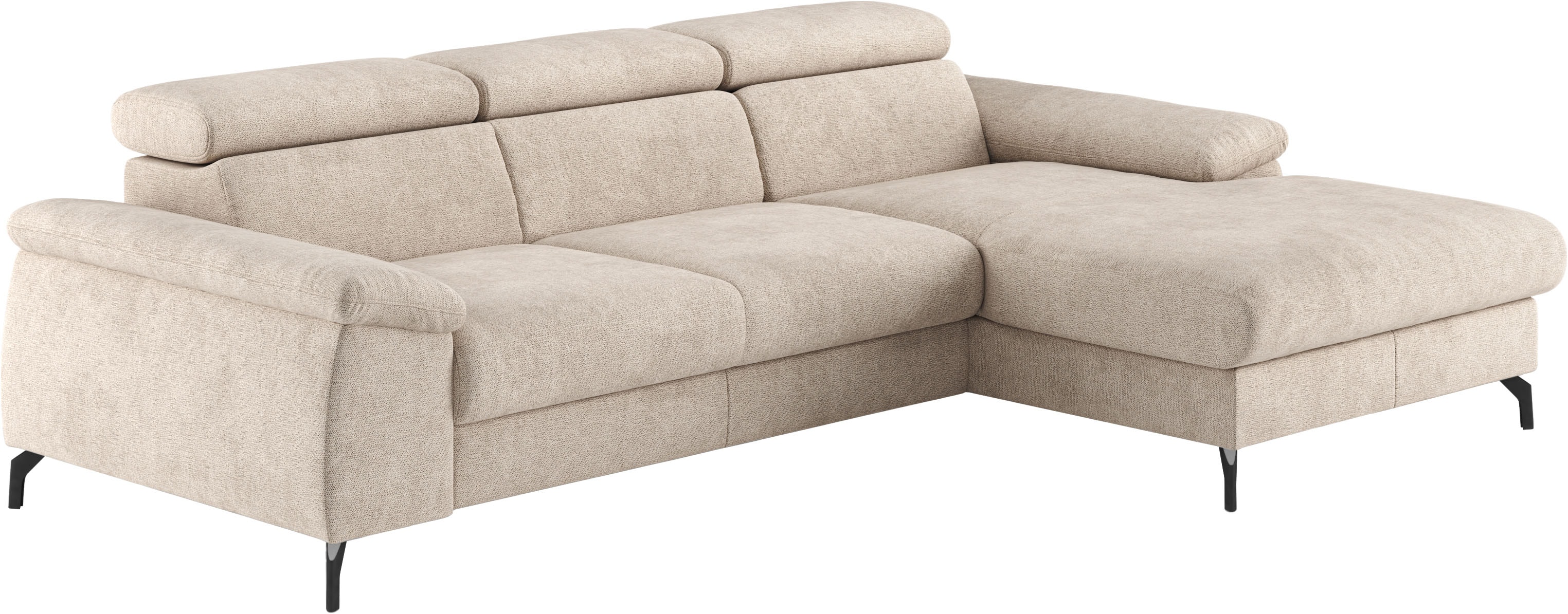 COTTA Ecksofa "Kitty L-Form, B: 242 cm" mit Kopfteilverstellung, optional Schlaffunktion & Bettkasten