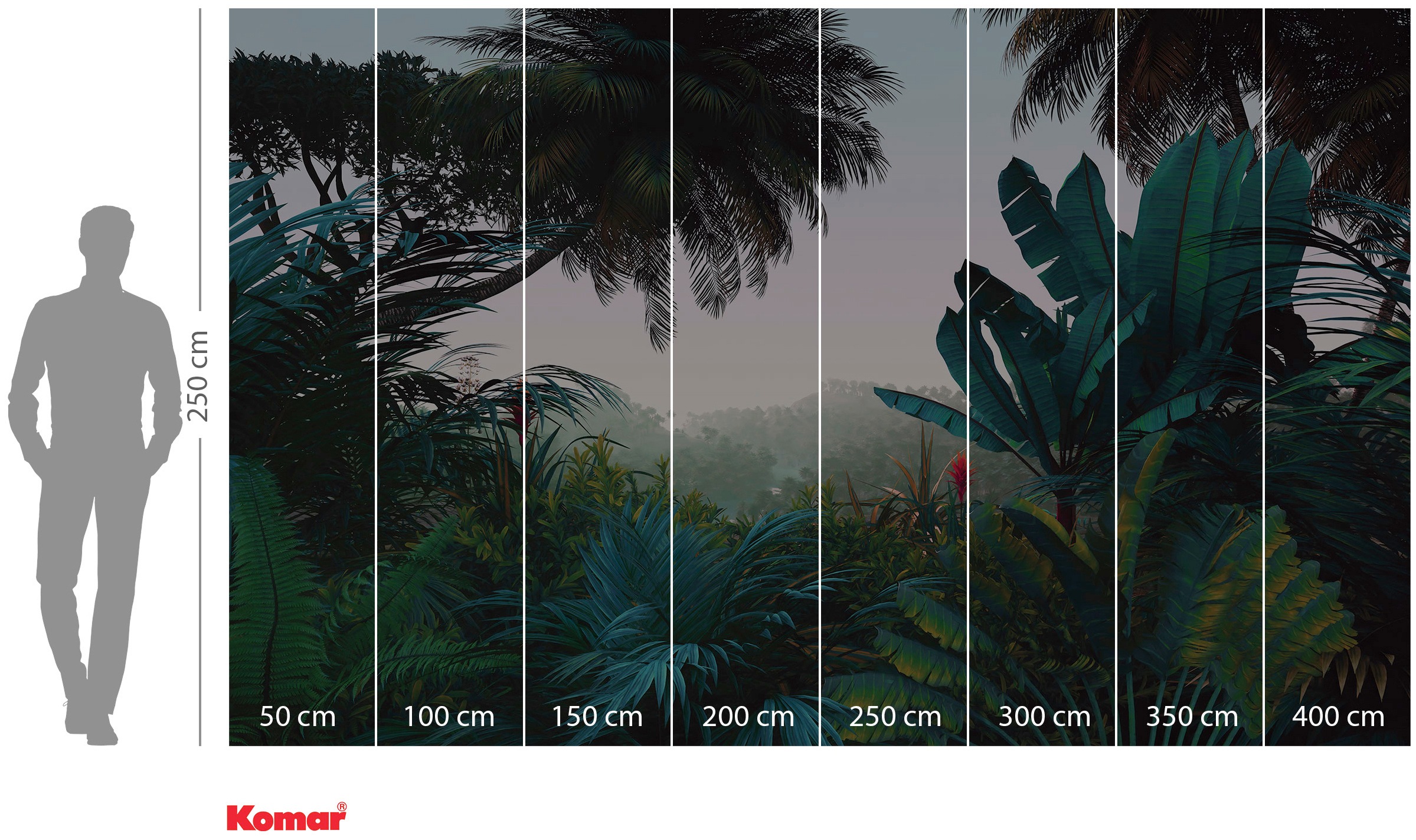 Komar Vliestapete »Digitaldruck Vlies - Jungle Morning - Größe 400 x 250 cm«, bedruckt, Wohnzimmer, Schlafzimmer