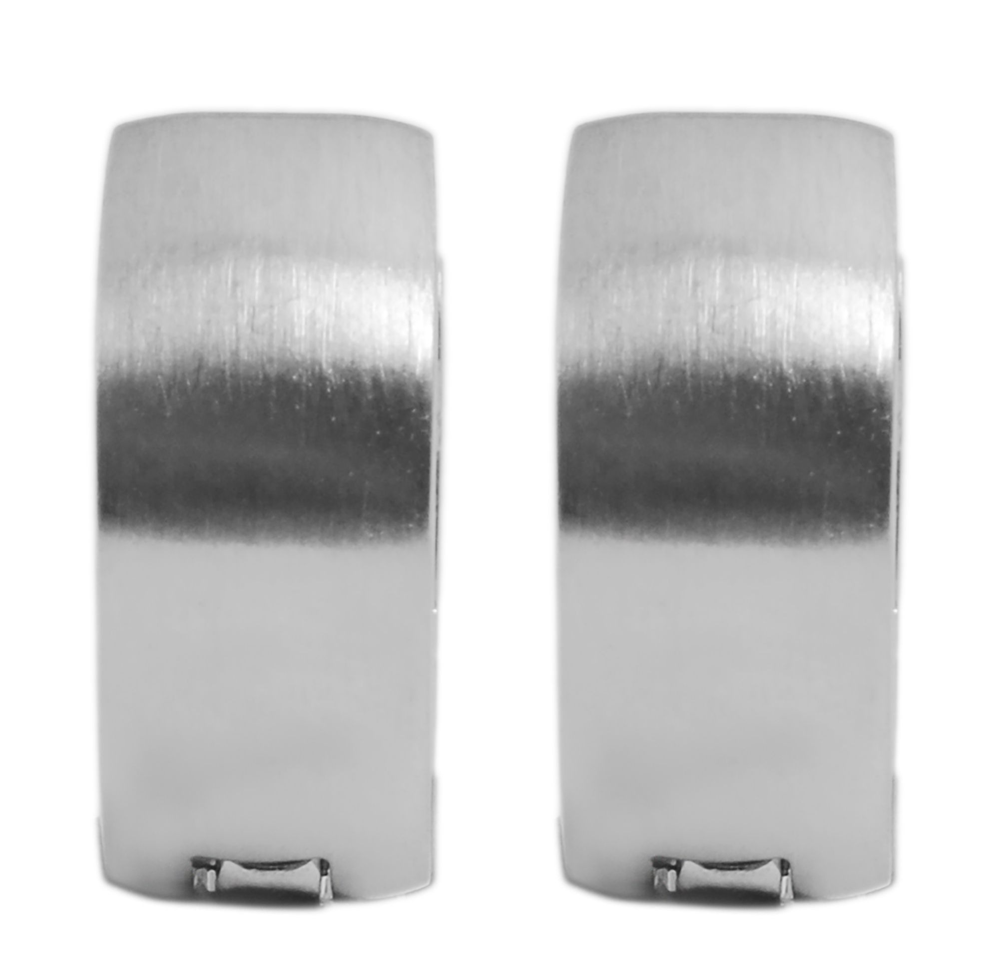 Adelia's Stainless Steel Hinged Hoop Earrings Silver 2