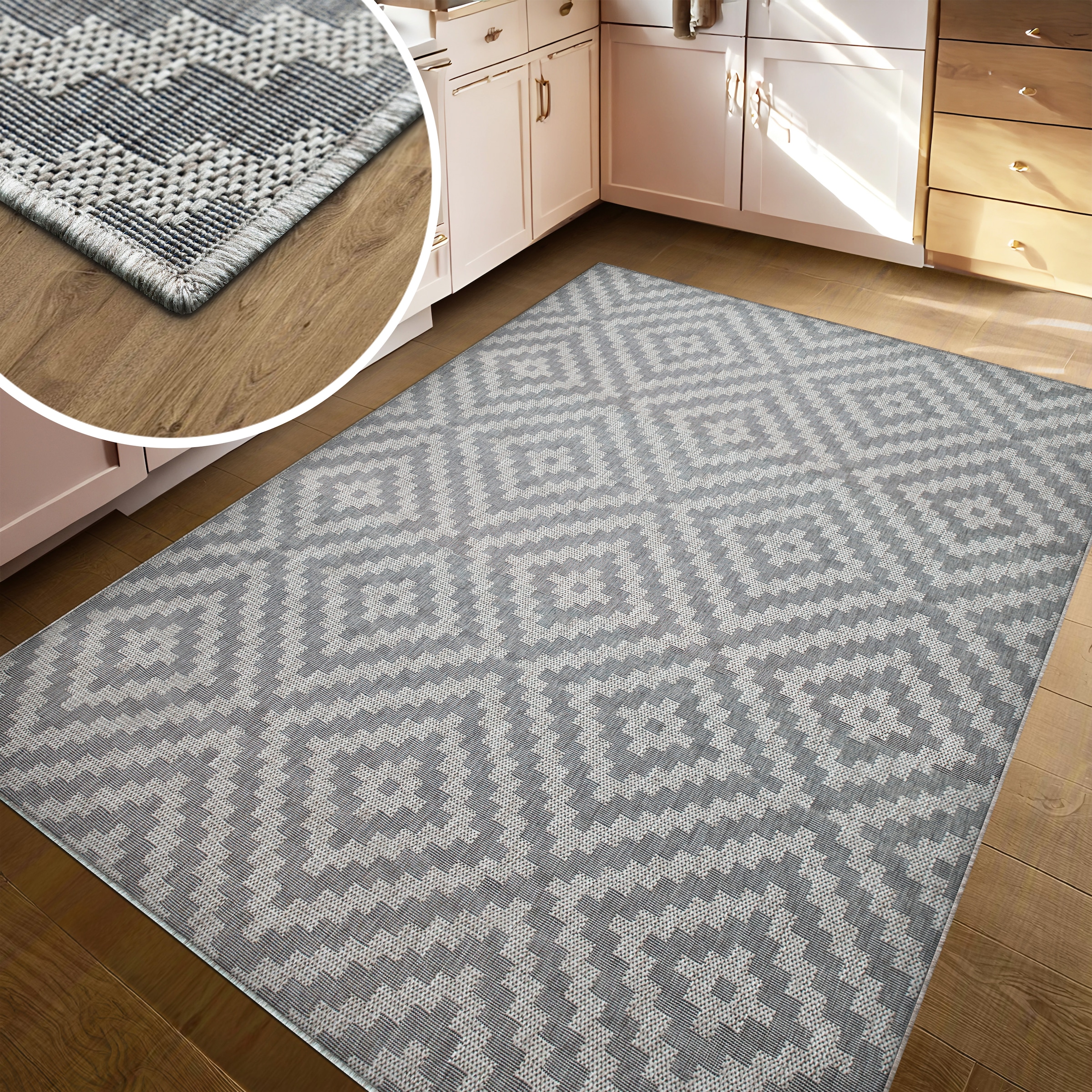 my home Teppich »Cordoba auch als Läufer erhältlich«, rechteckig, 3 mm Höhe, In- und Outdoor geeignet, Sisal-Optik, Wetterfest & UV-beständig, Boho