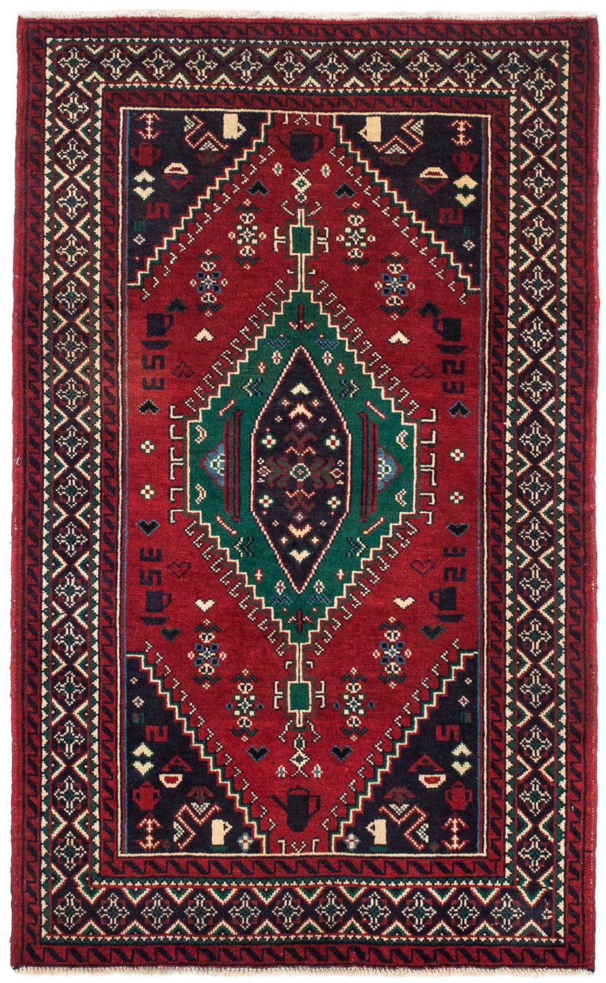 morgenland Orientteppich »Belutsch - 137 x 82 cm - dunkelrot«, rechteckig, Wohnzimmer, Handgeknüpft, Einzelstück mit Zertifikat