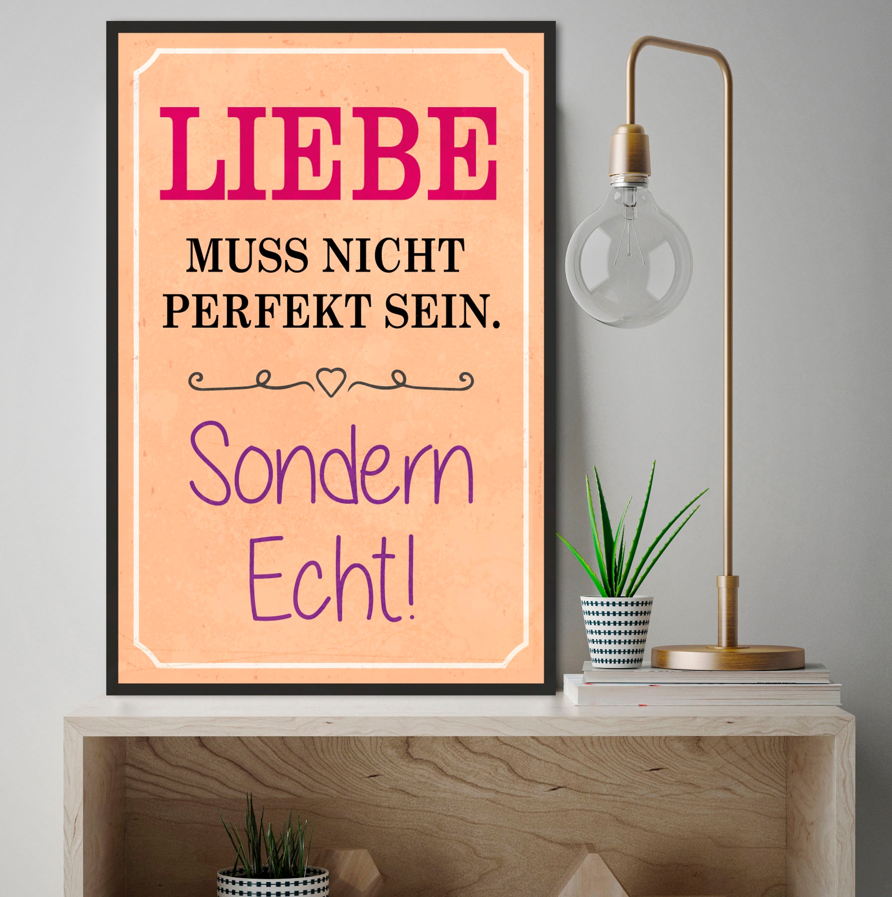 queence Metallbild "Liebe", Schriftzüge-Schriftzug, (1 St.), Stahlschilder günstig online kaufen