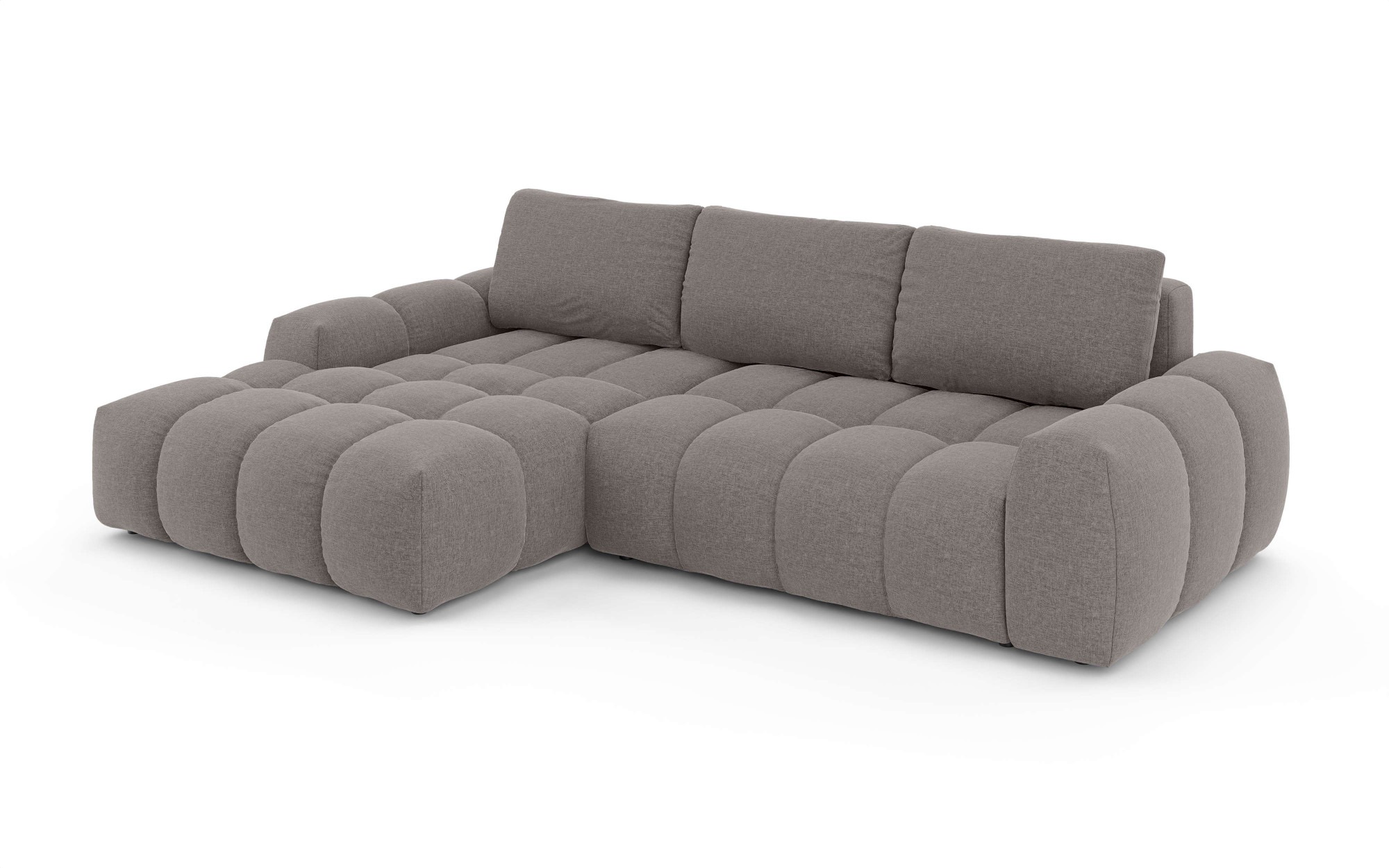 INOSIGN Ecksofa »AZITA klein optionale Schlafsofa mit Bettkasten, B/T/H: 270/166,5/84cm«, L-Form mit Wellenunterfederung, Bubble-Optik