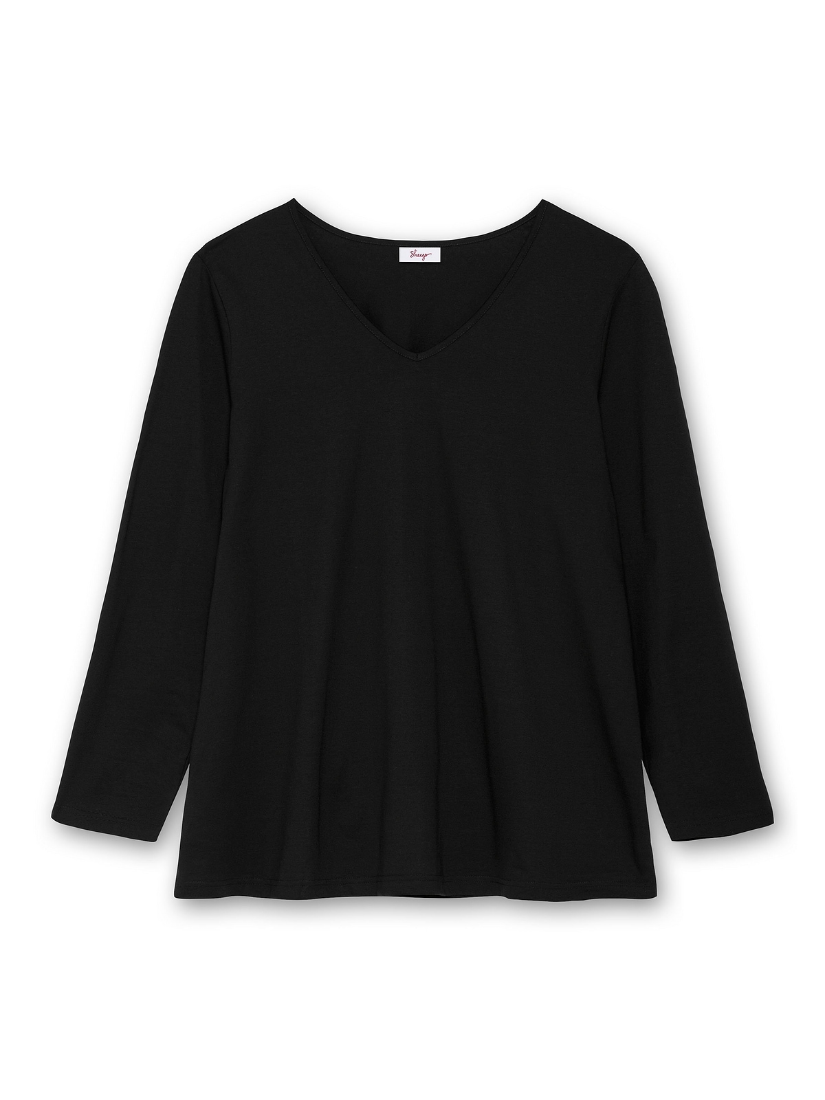Sheego Langarmshirt »Große Größen«, mit V-Ausschnitt und leichter A-Linie