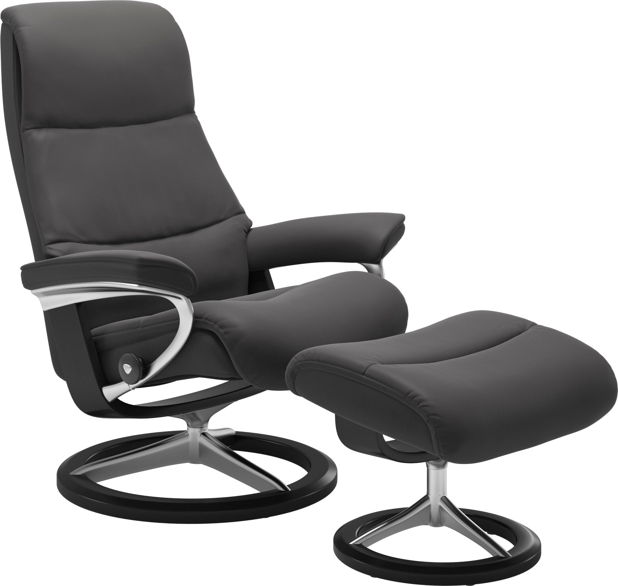 Stressless Relaxsessel "View" Set, Relaxsessel mit Hocker, mit Signature Base, Größe S,Gestell Schwarz
