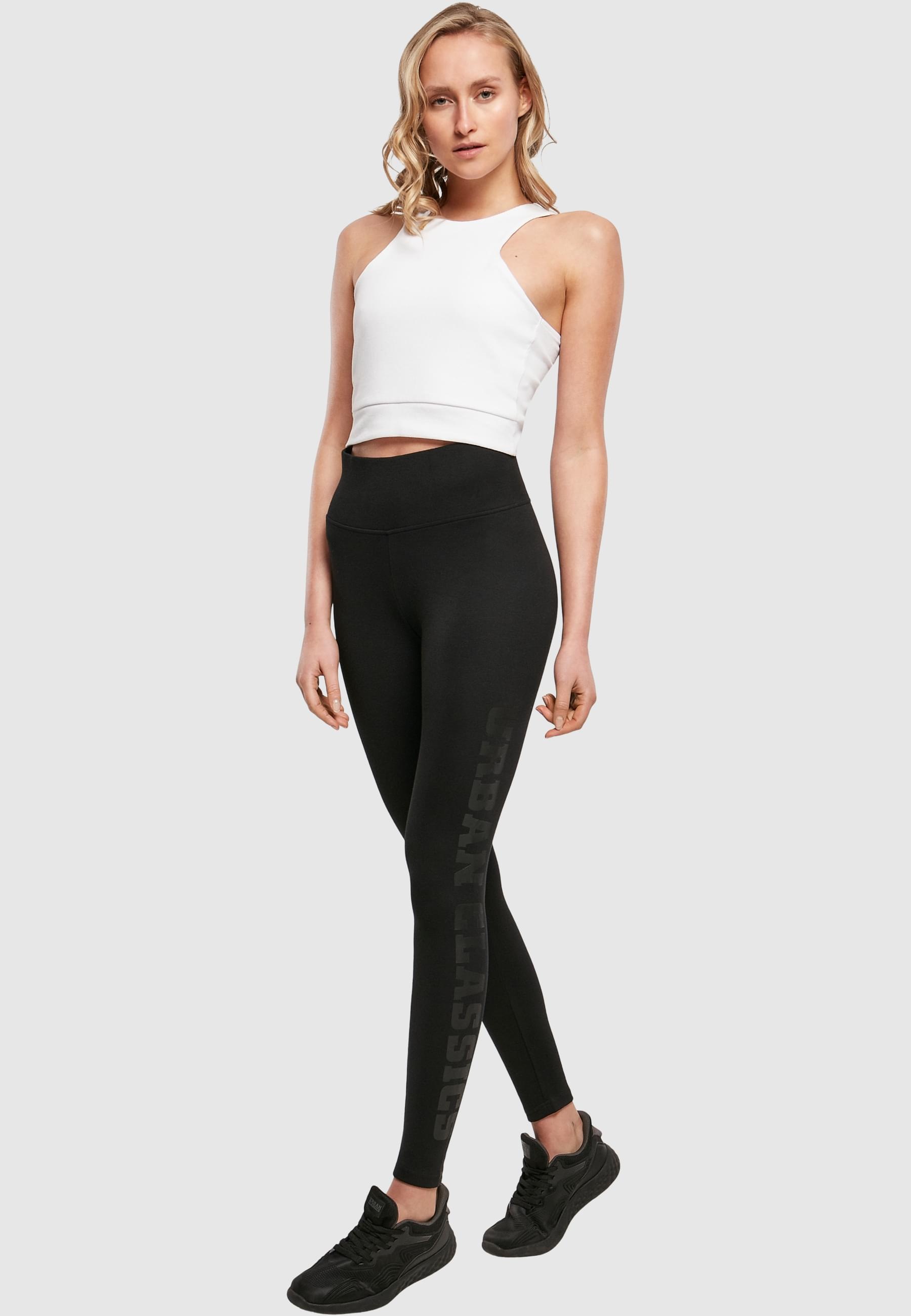 URBAN CLASSICS Leggings »Urban Classics Damen Ladies High Waist Branded Leggings«, (1 tlg.)