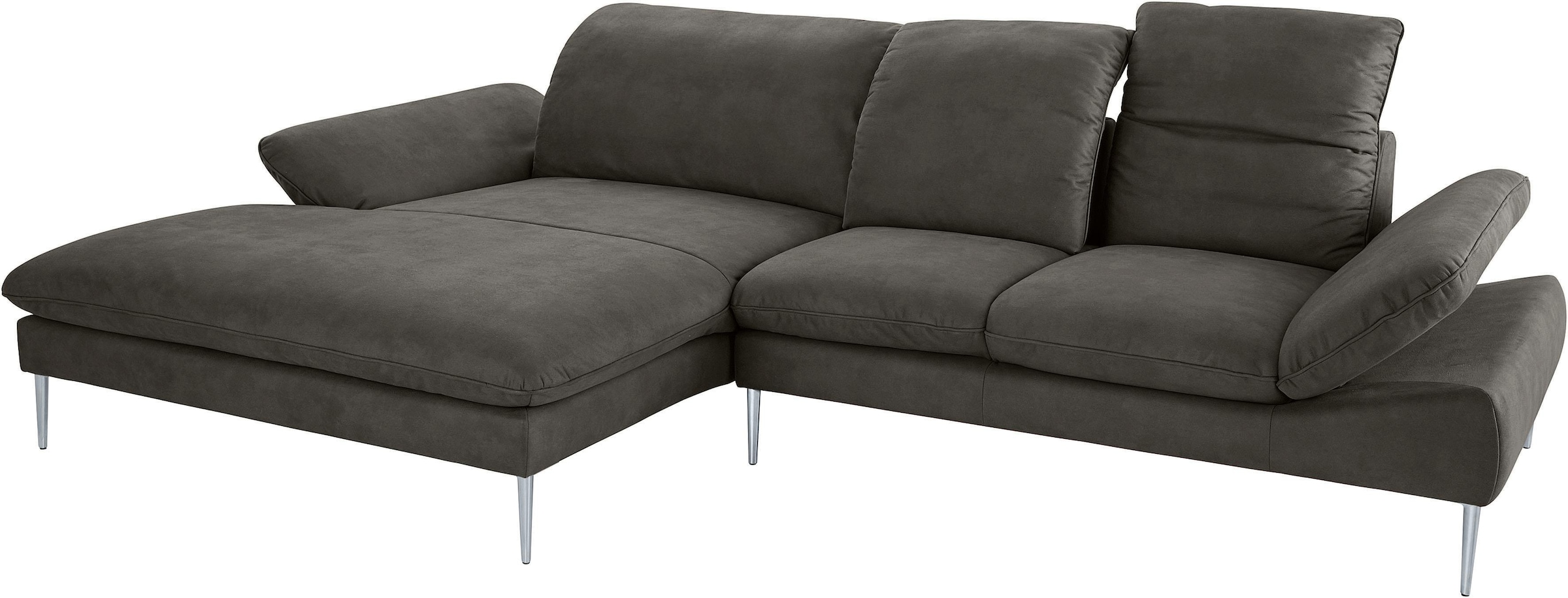 W.SCHILLIG Ecksofa »enjoy&MORE, Designsofa, elegant und bequem, L-Form«, mit Sitztiefenverstellung, Füße silber matt, Breite 310 cm