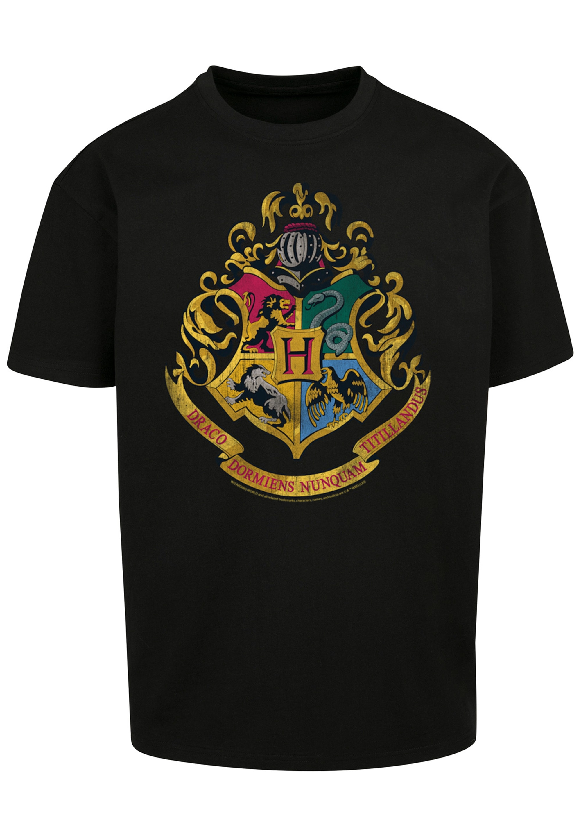 F4NT4STIC T-Shirt »Harry Potter Distressed Hogwarts Crest«, Print