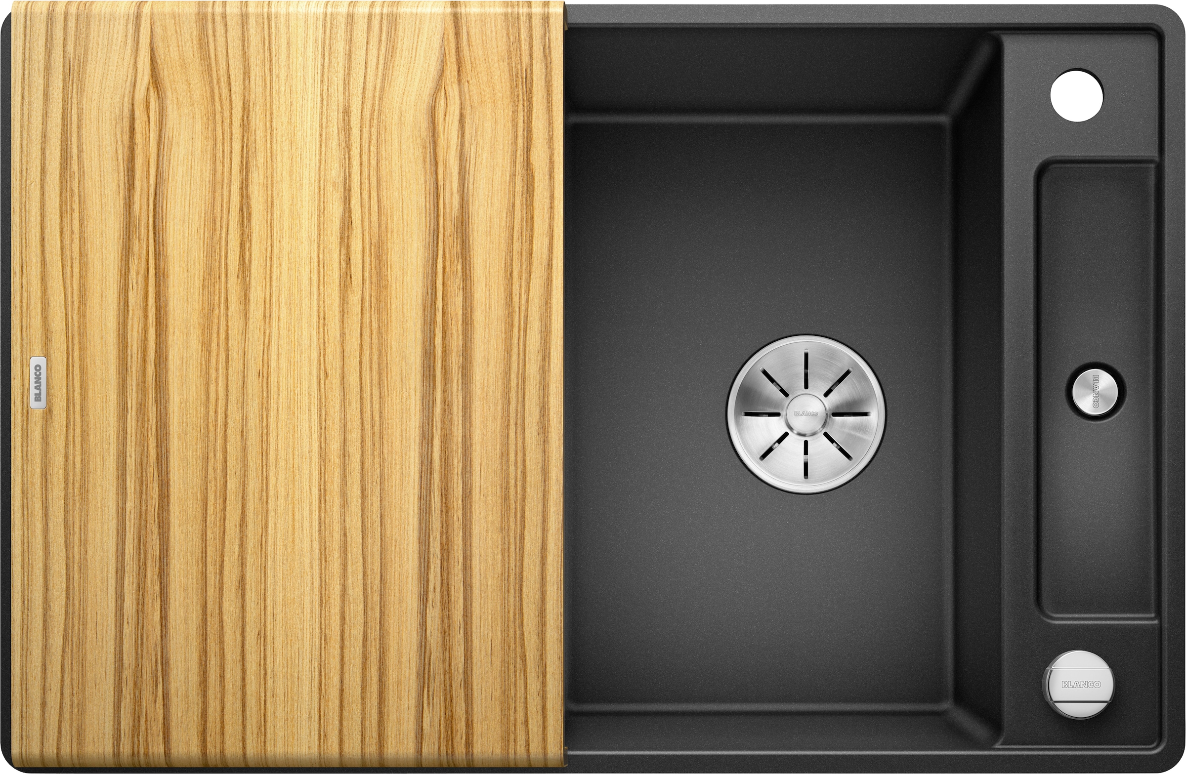 Blanco Granitspüle »AXIA III 45 S-F« 1 Stk. tlg. inklusive gratis Esche-Compound-Brückenschneidebrett