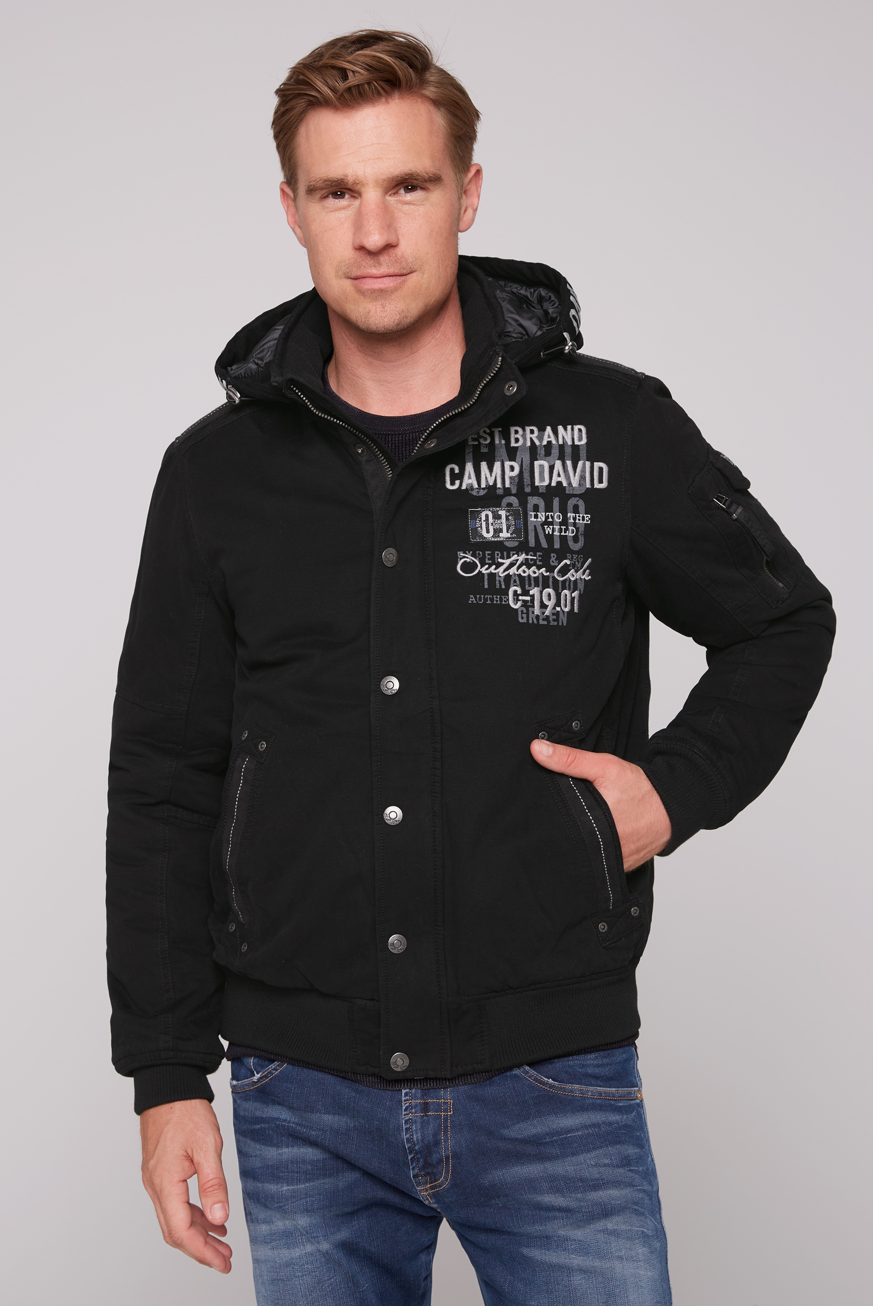 CAMP DAVID Winterjacke, mit Kapuze, mit Innentaschen