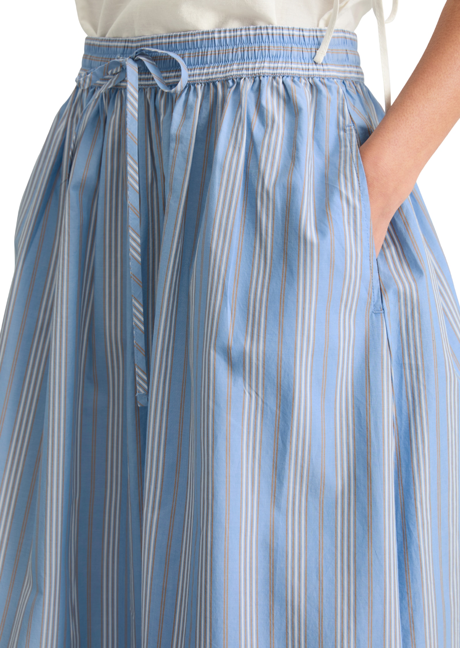 Marc O'Polo DENIM A-Linien-Rock Ausgestellter Rock aus Papertouch-Popeline