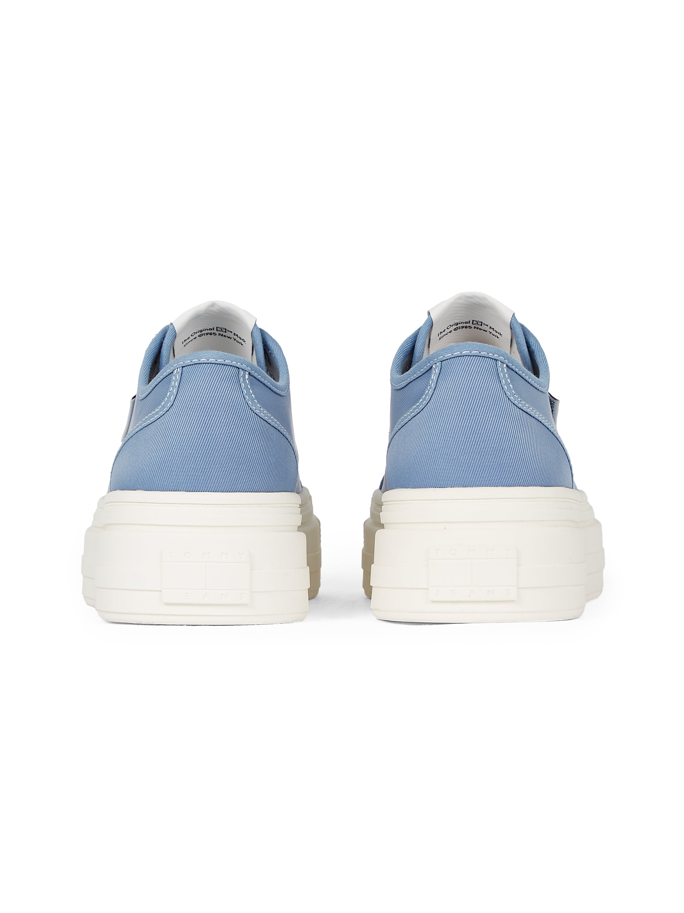 Tommy Jeans Plateausneaker »TJW FOXING FLATFORM SNEAKER LOW«, Freizeitschuh, Halbschuh, Schnürschuh mit trendigen Kontrastnähten