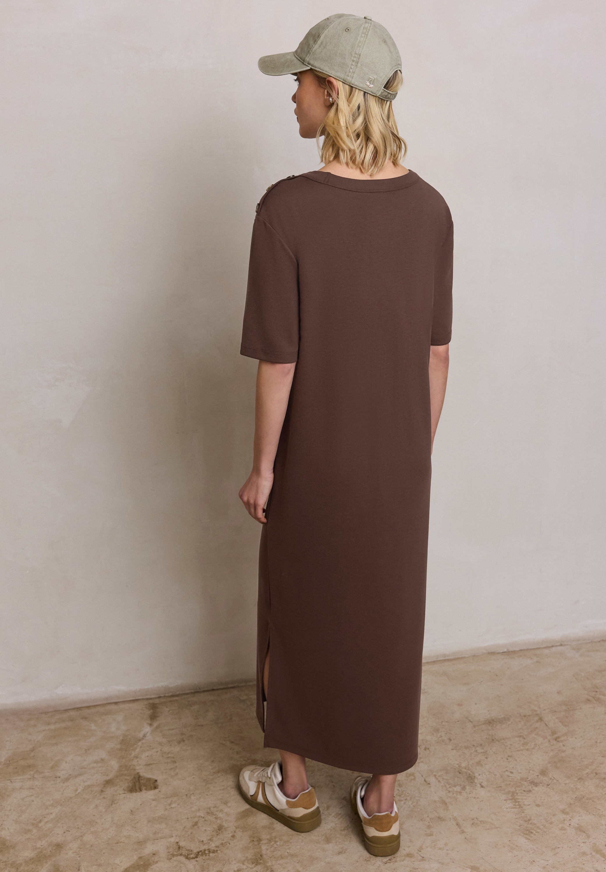 STREET ONE Midikleid Ohne Taschen mit Rundhalsausschnitt