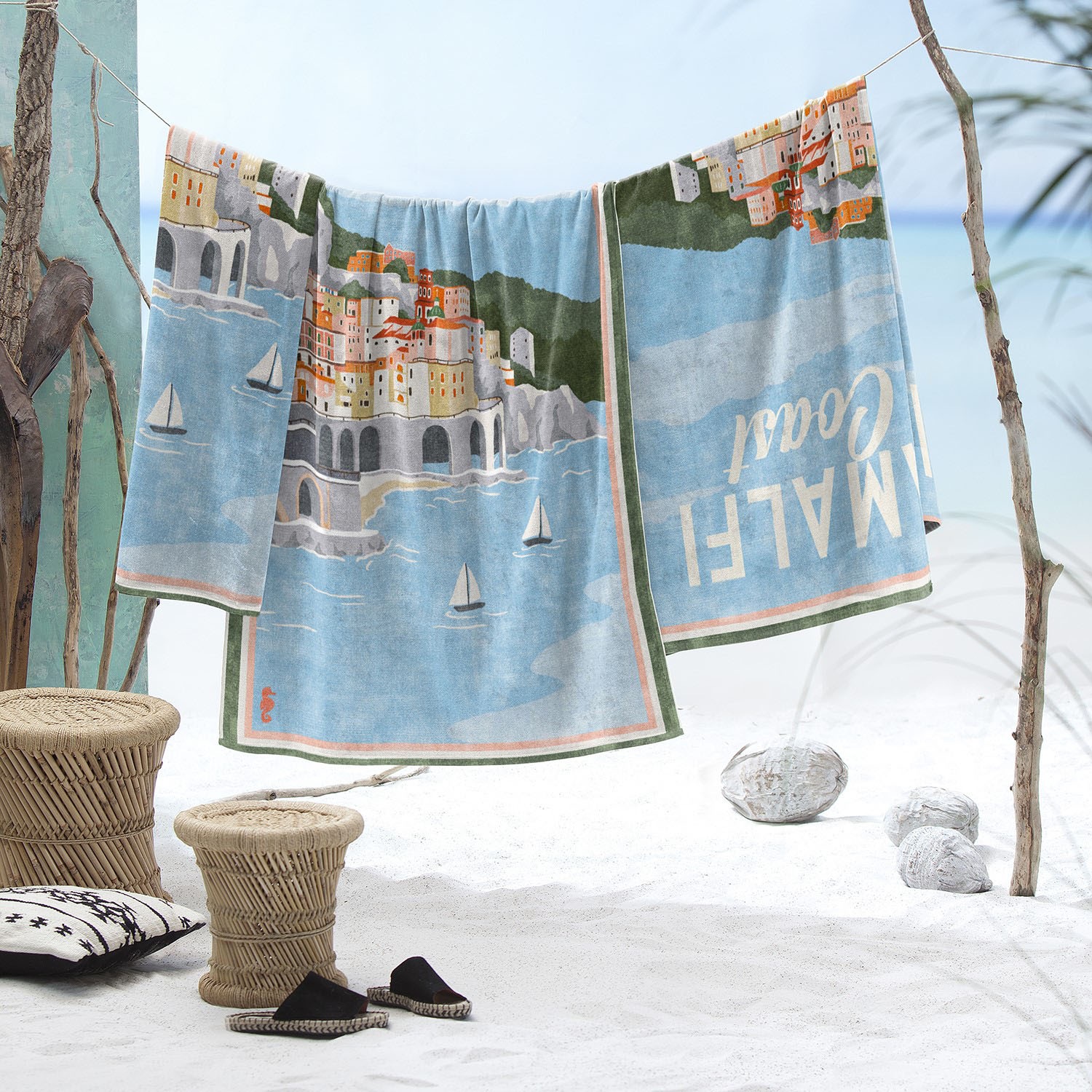 Seahorse Strandtuch "Amalfi" 90x170, für Sauna und Pool, mit Amalfi Küsten günstig online kaufen