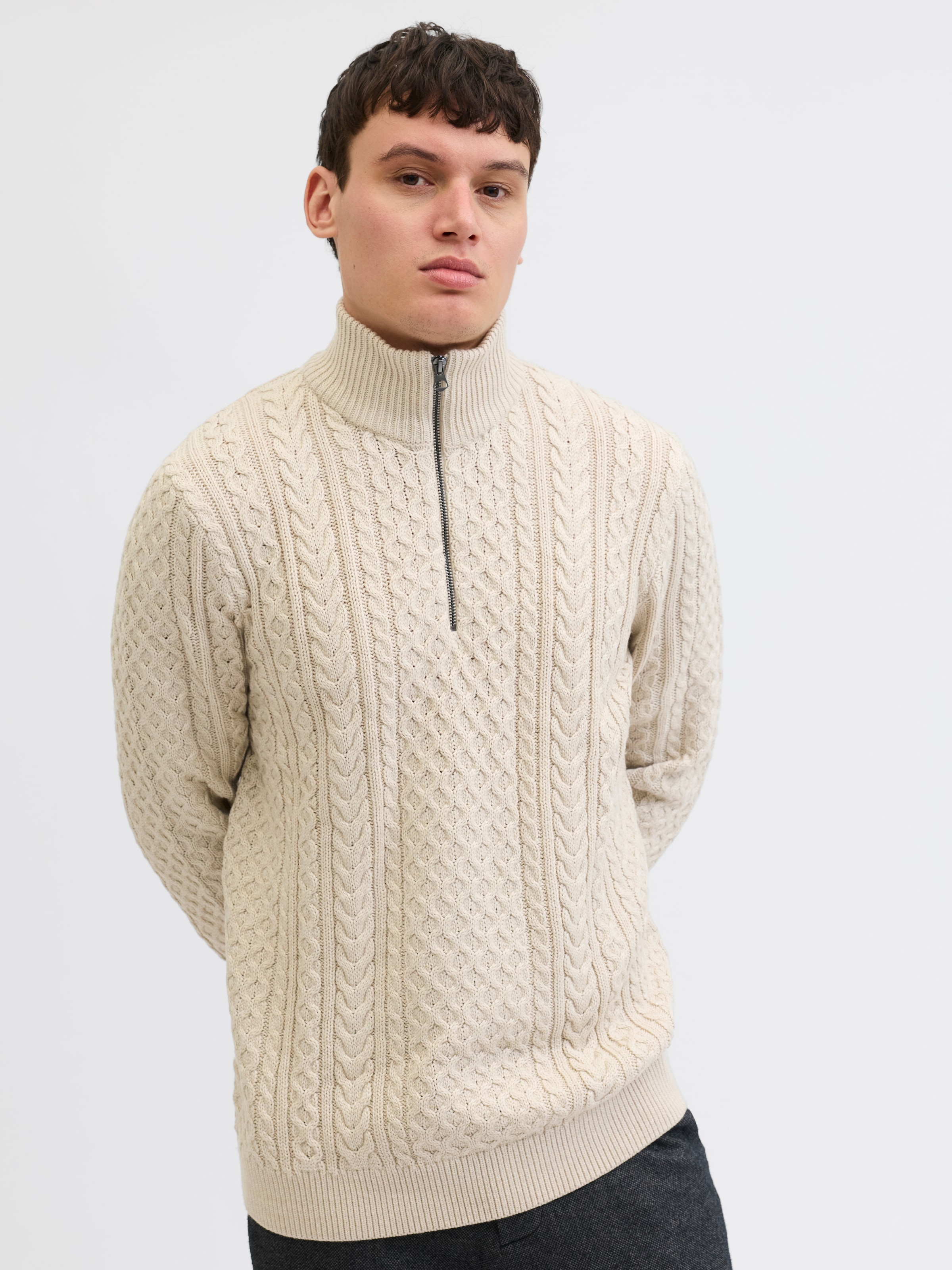 Jack & Jones Troyer "JPRBLUSEAN KNIT CABLE HALF ZIP SN" günstig online kaufen
