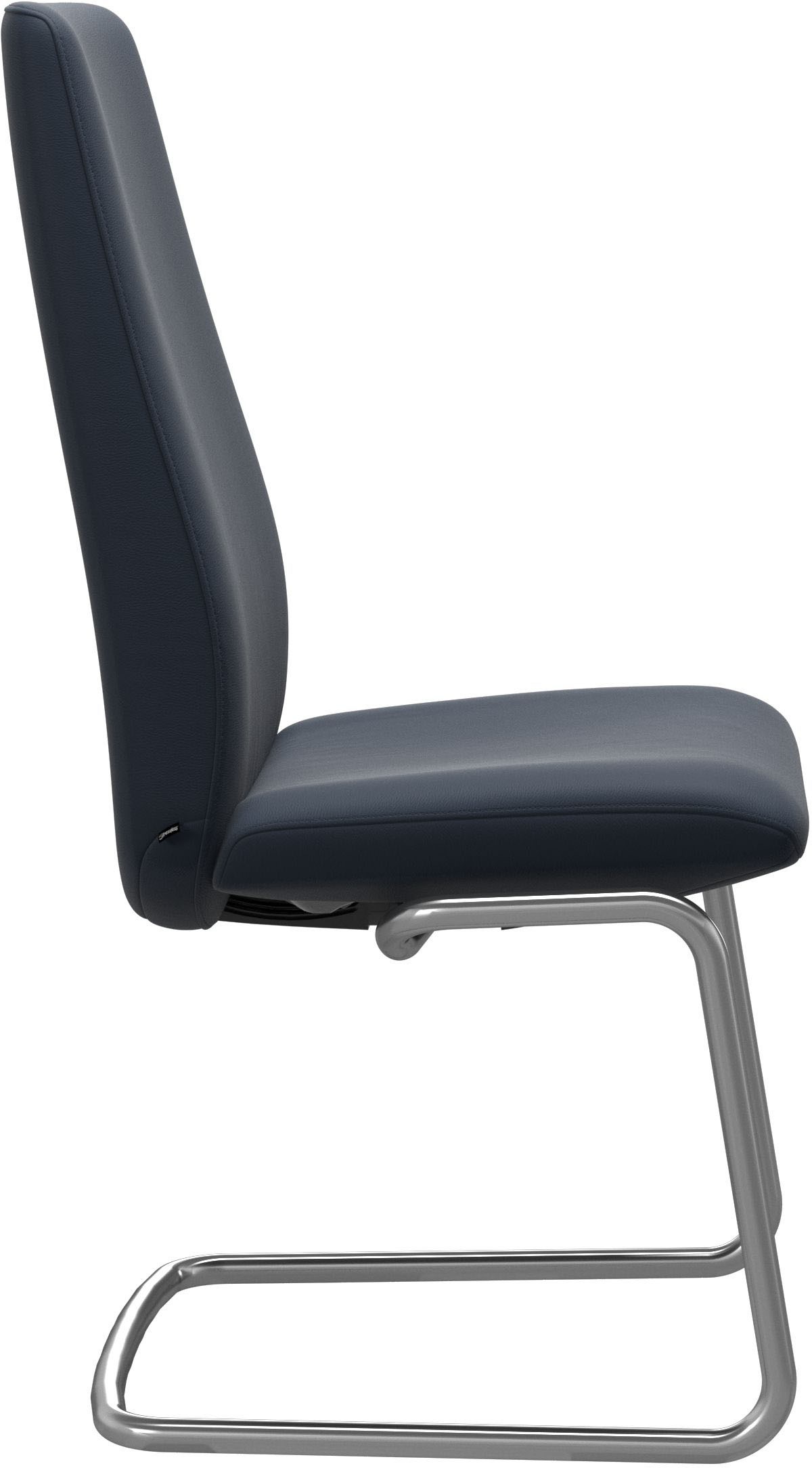 Polsterstuhl STRESSLESS "Laurel", blau (oxford blau paloma, schwarz matt), B:53cm H:105cm T:60cm, Leder PALOMA: PALOMA ist ein durchgefärbtes Semianilin-Möbelleder mit natürlicher Narbung., Stühle, Polsterstuhl, High Back, Größe L, mit Beinen aus Stahl in 3