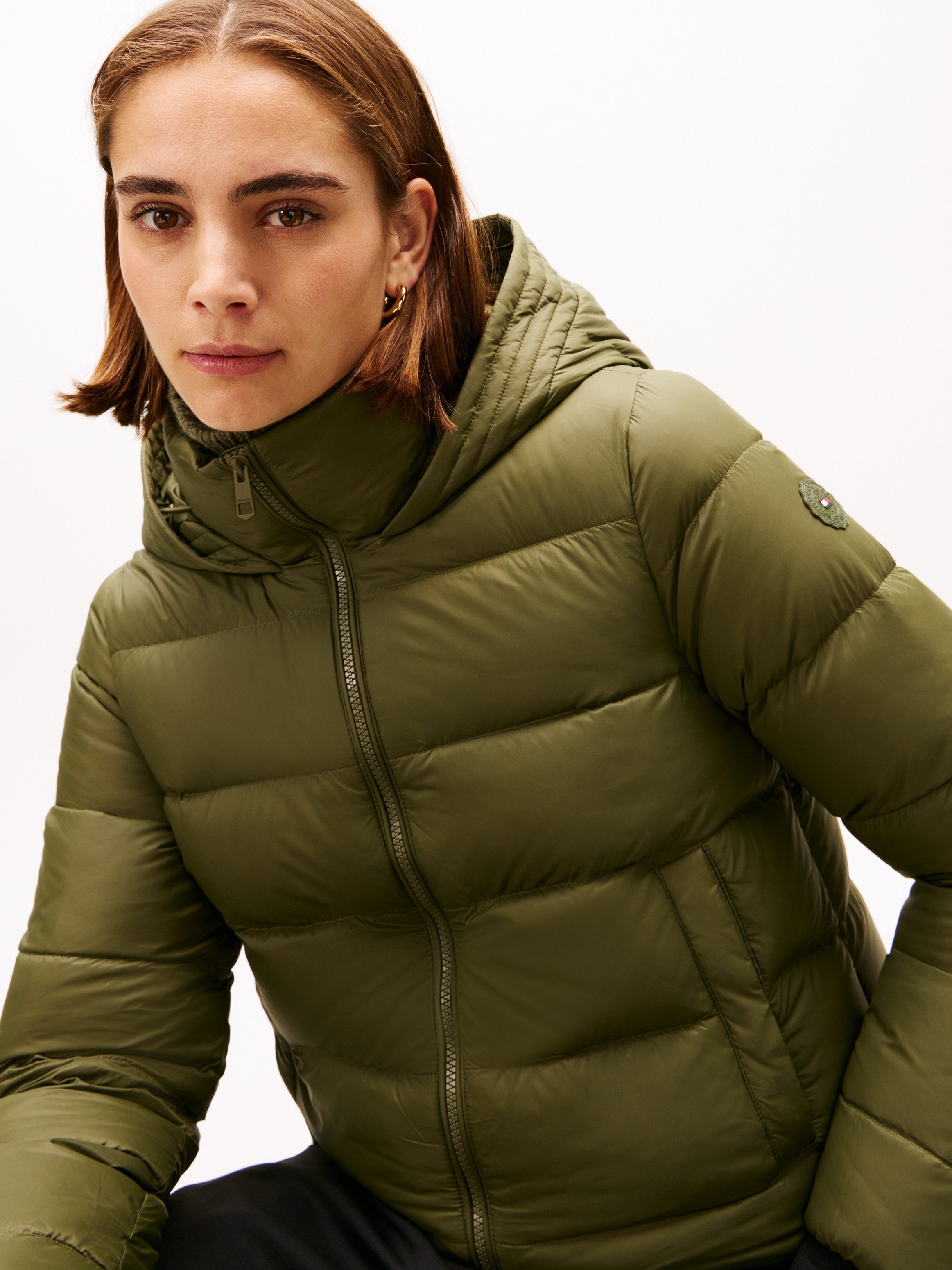 Tommy Hilfiger Steppjacke "LW DOWN CASUAL JACKET" mit Kapuze mit Logoprägun günstig online kaufen