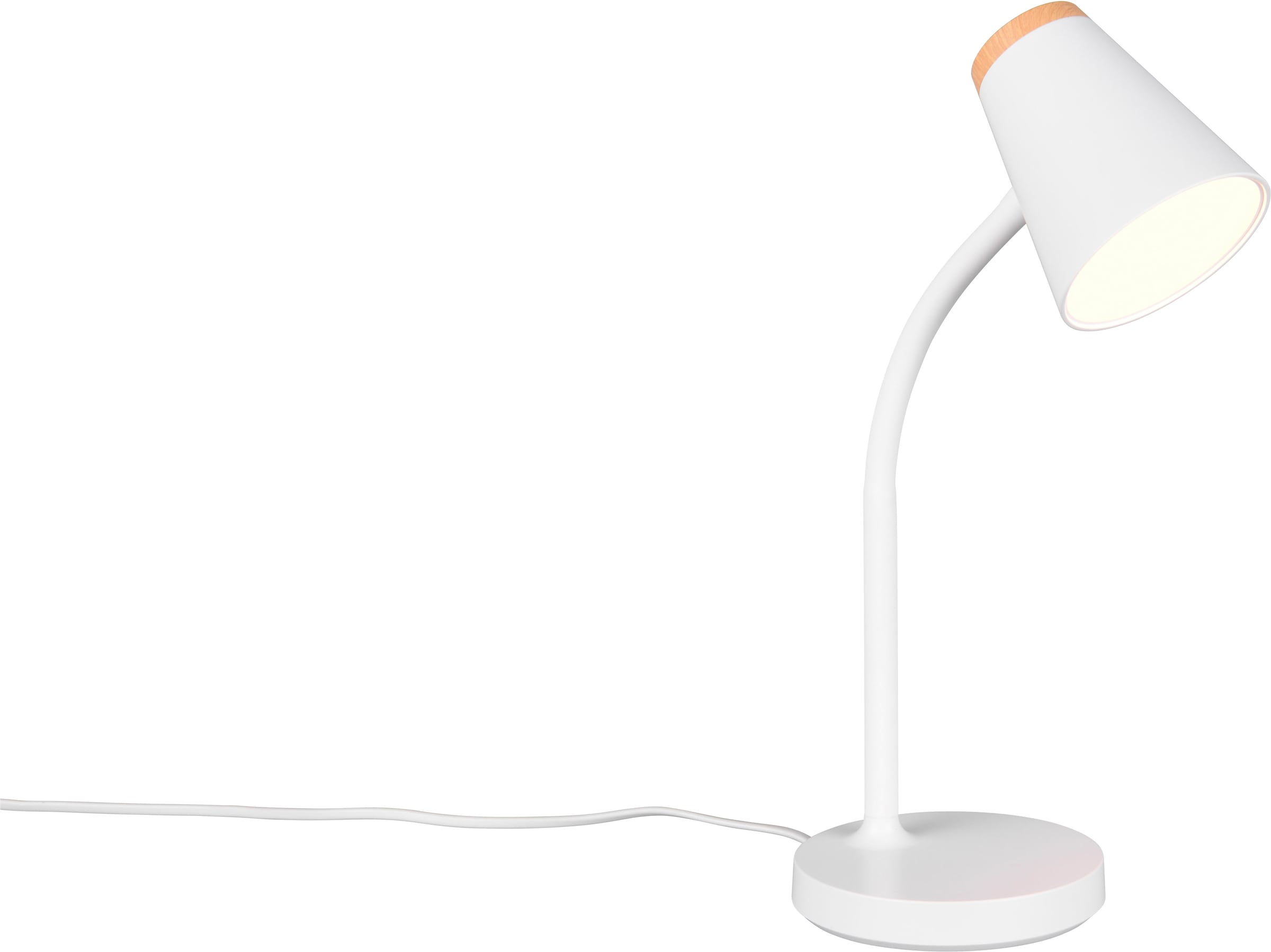 REALITY Leuchten LED Tischleuchte »PONGO, LED Tischleuchte m. Kippschalter, 4,5W 500 Lumen 3000K warmweiß«, 1 flammig, Leuchtmittel LED-Board | LED fest integriert, flexibel verstellbare Leselampe, Schreibtischlampe Höhe 36cm
