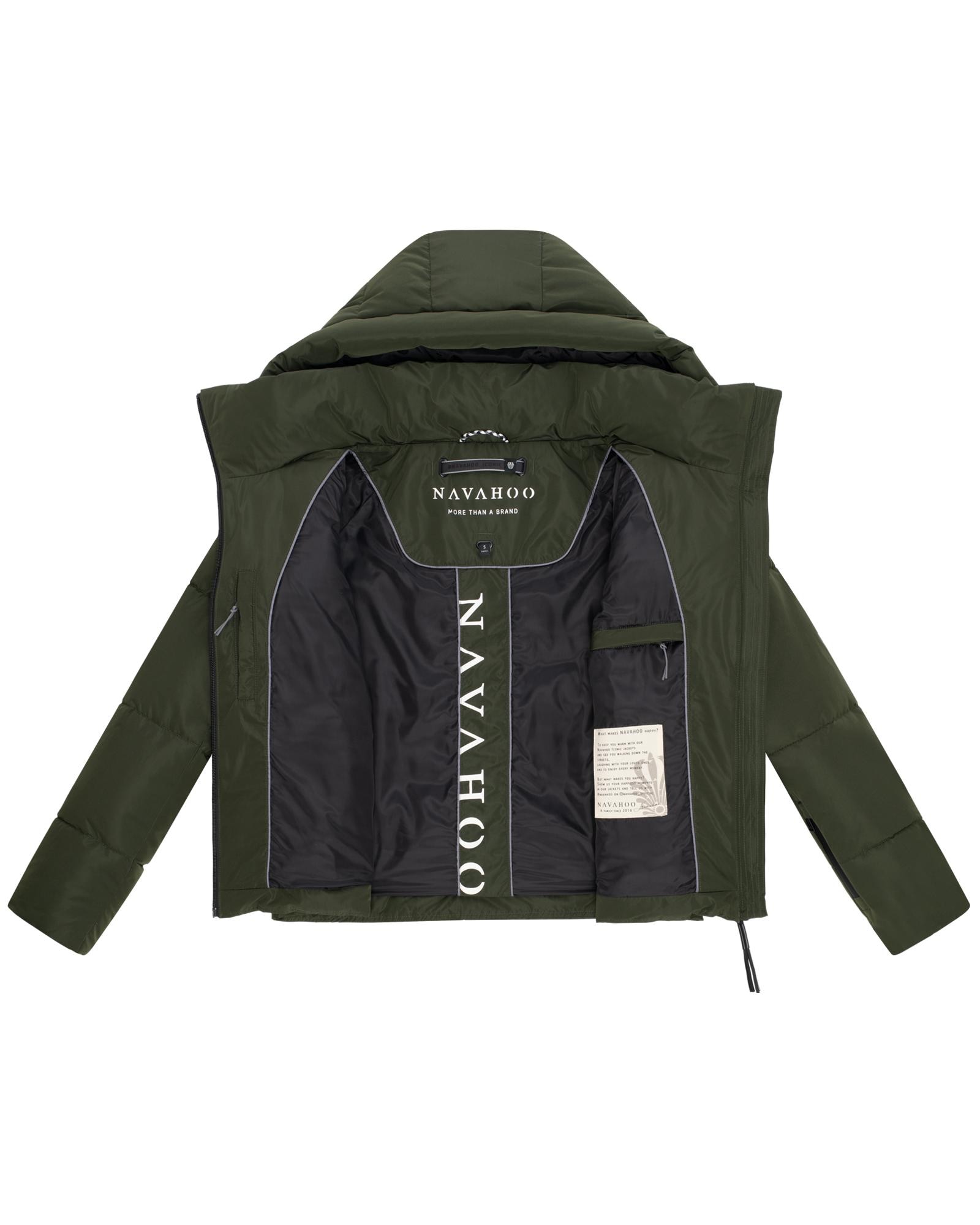 Navahoo Steppjacke »Frostherz XIV«, mit Kapuze, Kurze gesteppte Damen Winterjacke mit abnehmbarer Kapuze