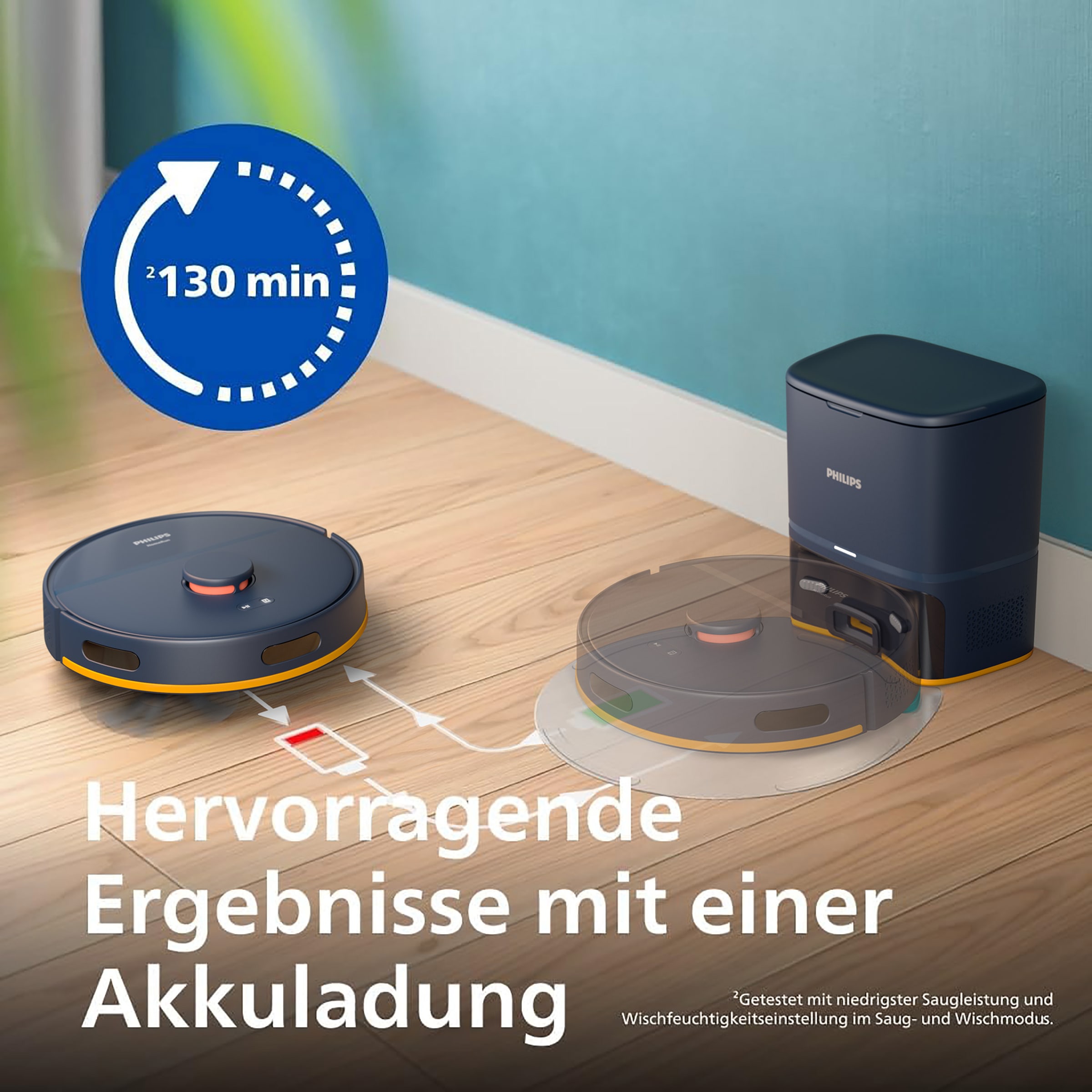 Philips Nass-Trocken-Saugroboter »XU2100/15 2000 Series 2. Gen, mit 6.000pa Saugkraft, Teppich-Boost«, LDS-Radarnavigationssystem, HomeRun App, inkl. Entleerungsstation