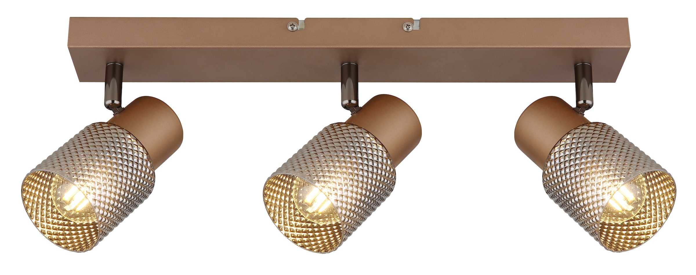 GLOBO LIGHTING Deckenstrahler »SATELLA«, Leuchtmittel E14 | ohne Leuchtmittel, Deckenspot/kaffeefb./Glas kupferfarben/Kristalleffekt/Flur/Wohnzimmer