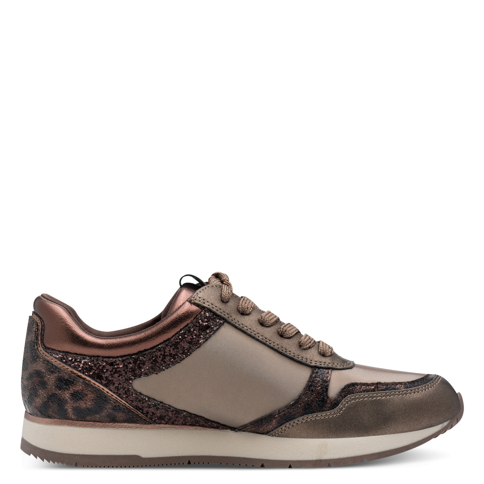 Tamaris Plateausneaker, Freizeitschuh, Halbschuh, Schnürschuh mit dezenten Metallic-Details