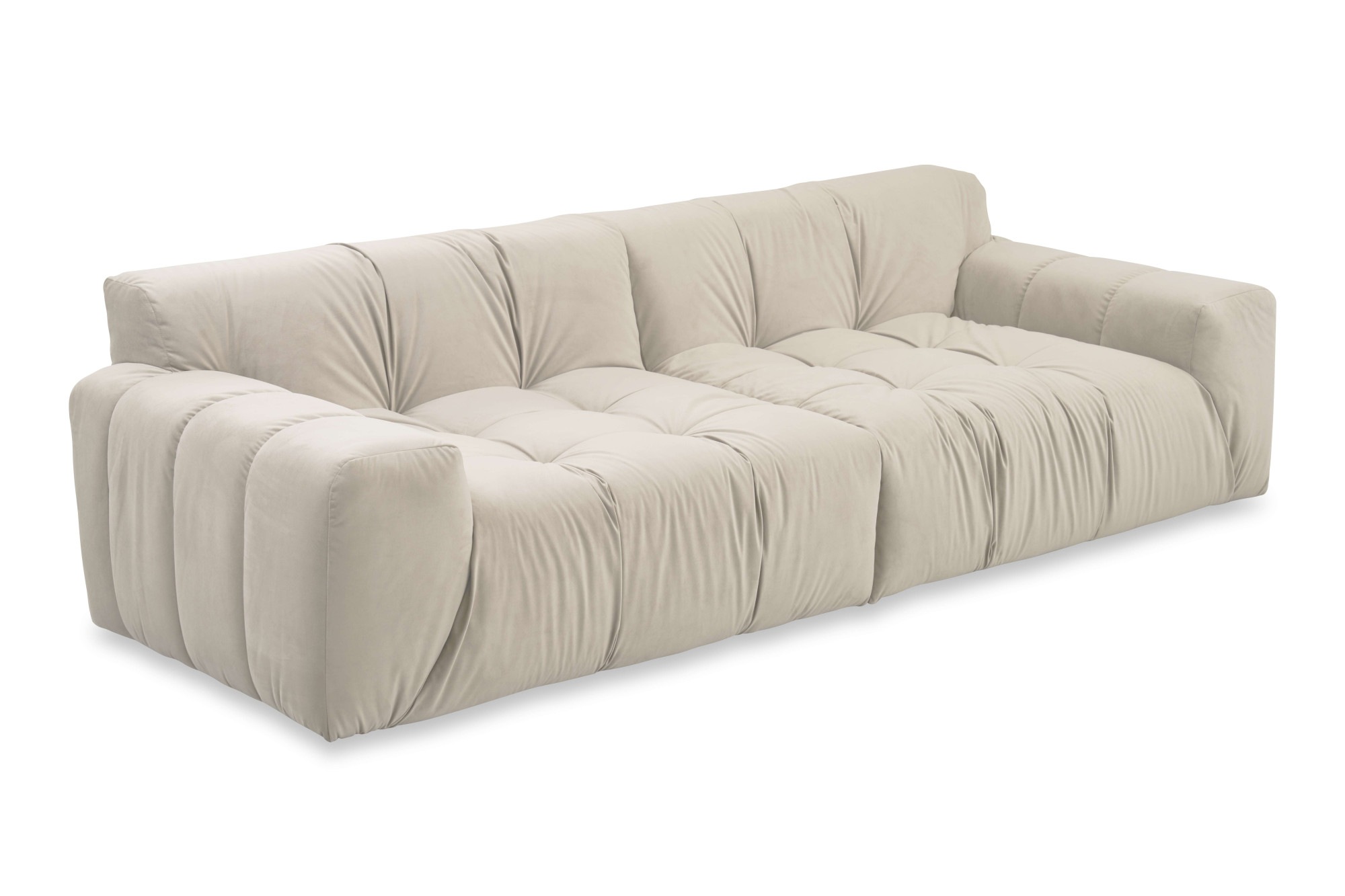 INOSIGN 3-Sitzer »Calmara, Breite 286 cm, weicher Lounge-Sitzkomfort«, bodentief, Samt oder Chenille, mit Knopfsteppung