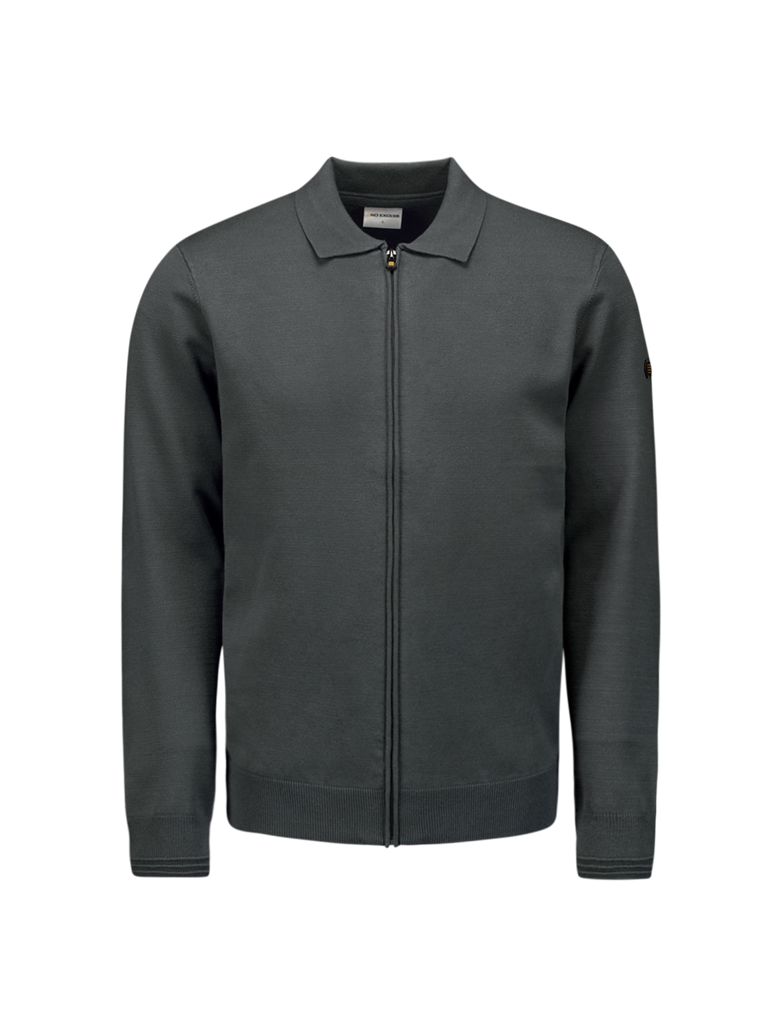 NO EXCESS Rundhalspullover »No Excess Polokragen-Cardigan«