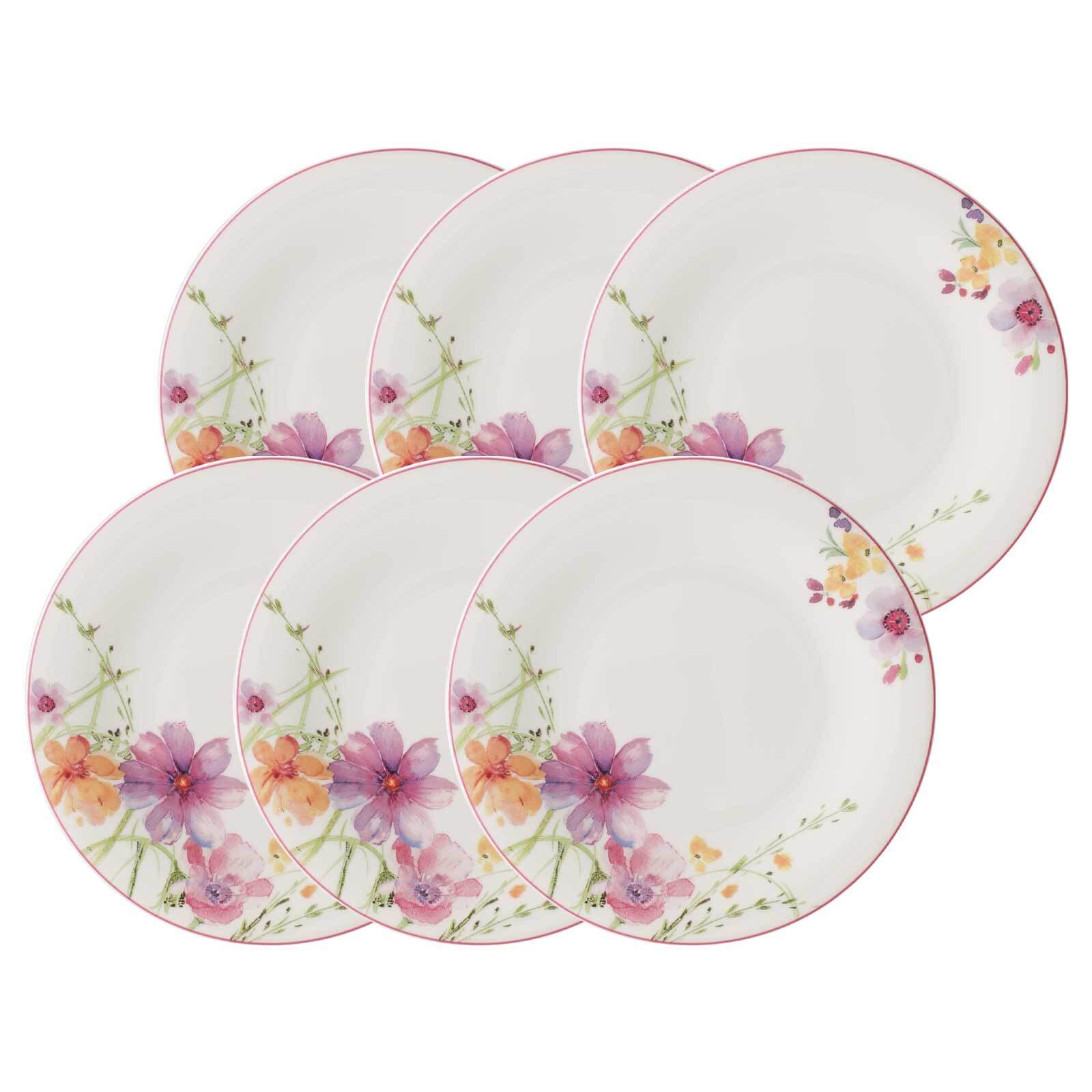 Villeroy & Boch Frühstücksteller "Frühstücksteller Mariefleur Basic ø 21 cm 6er Set bunt" Spülmaschinengeeignet, Mikrowellenfest