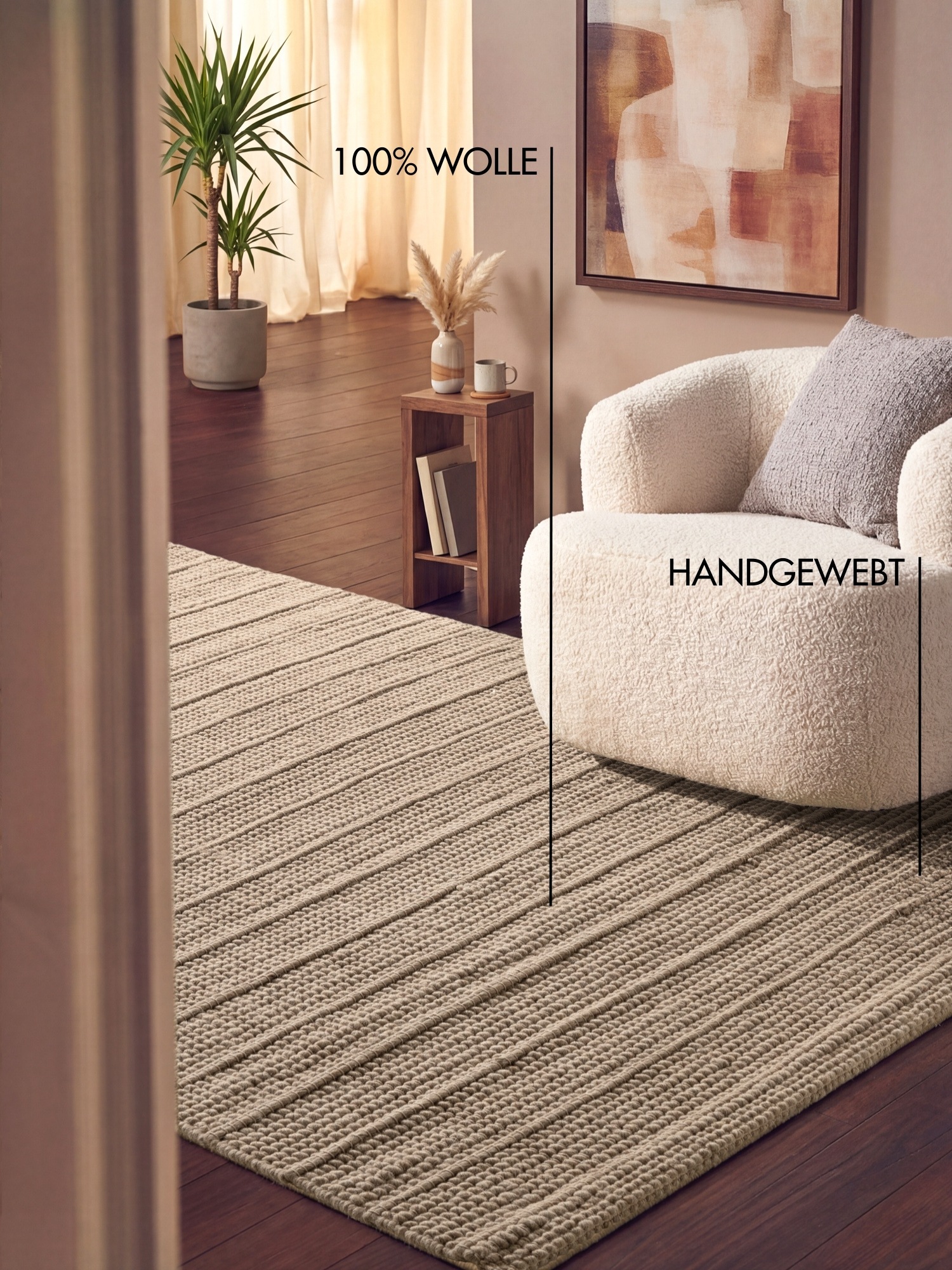 Ted Baker Parker Wollteppich Beige 80x150cm 2