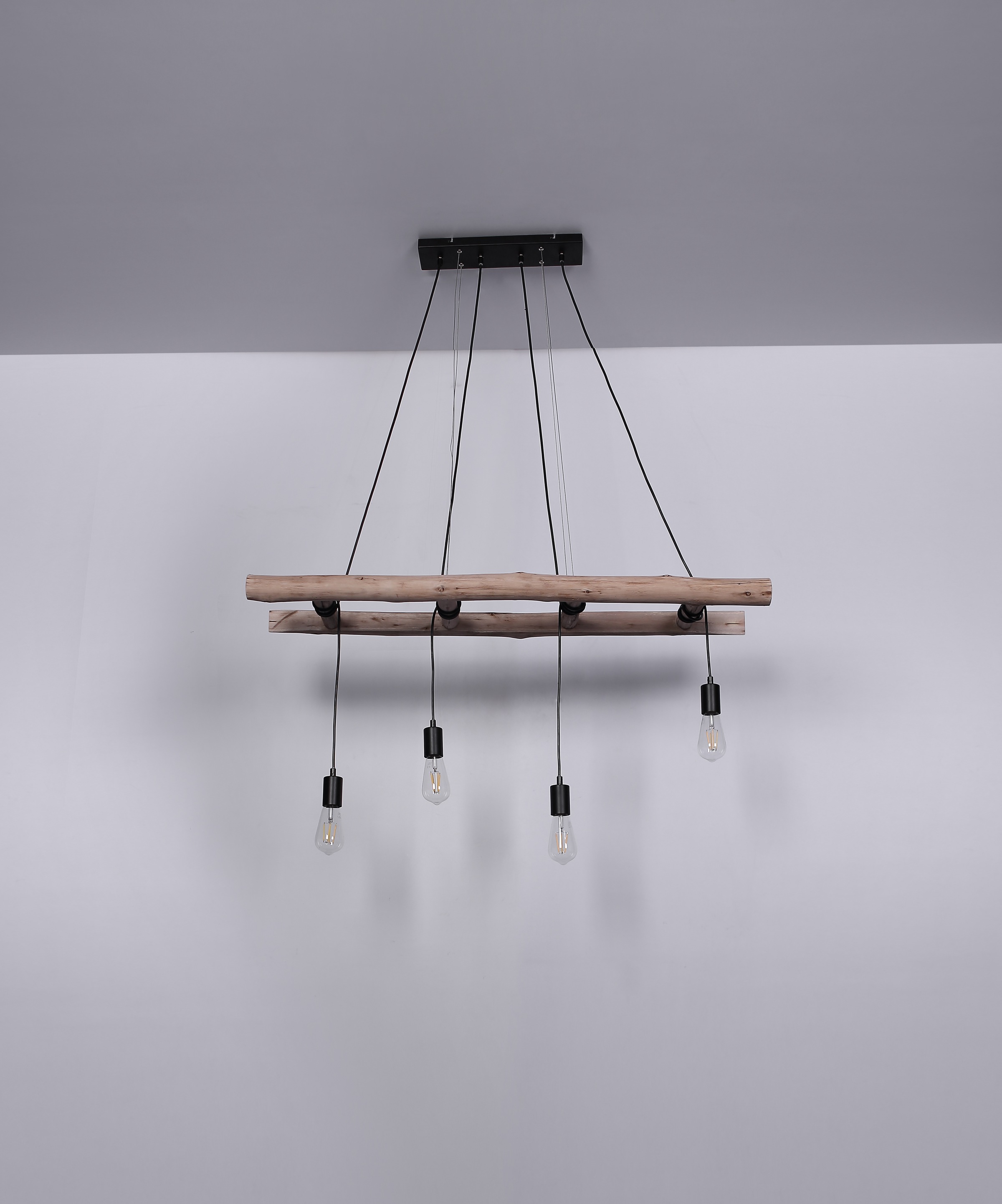 GLOBO LIGHTING Hängeleuchte »IRMGARD« E27 1 Stk. Hängeleuchte Holz/Schwarz, höhenkürzbar, E27