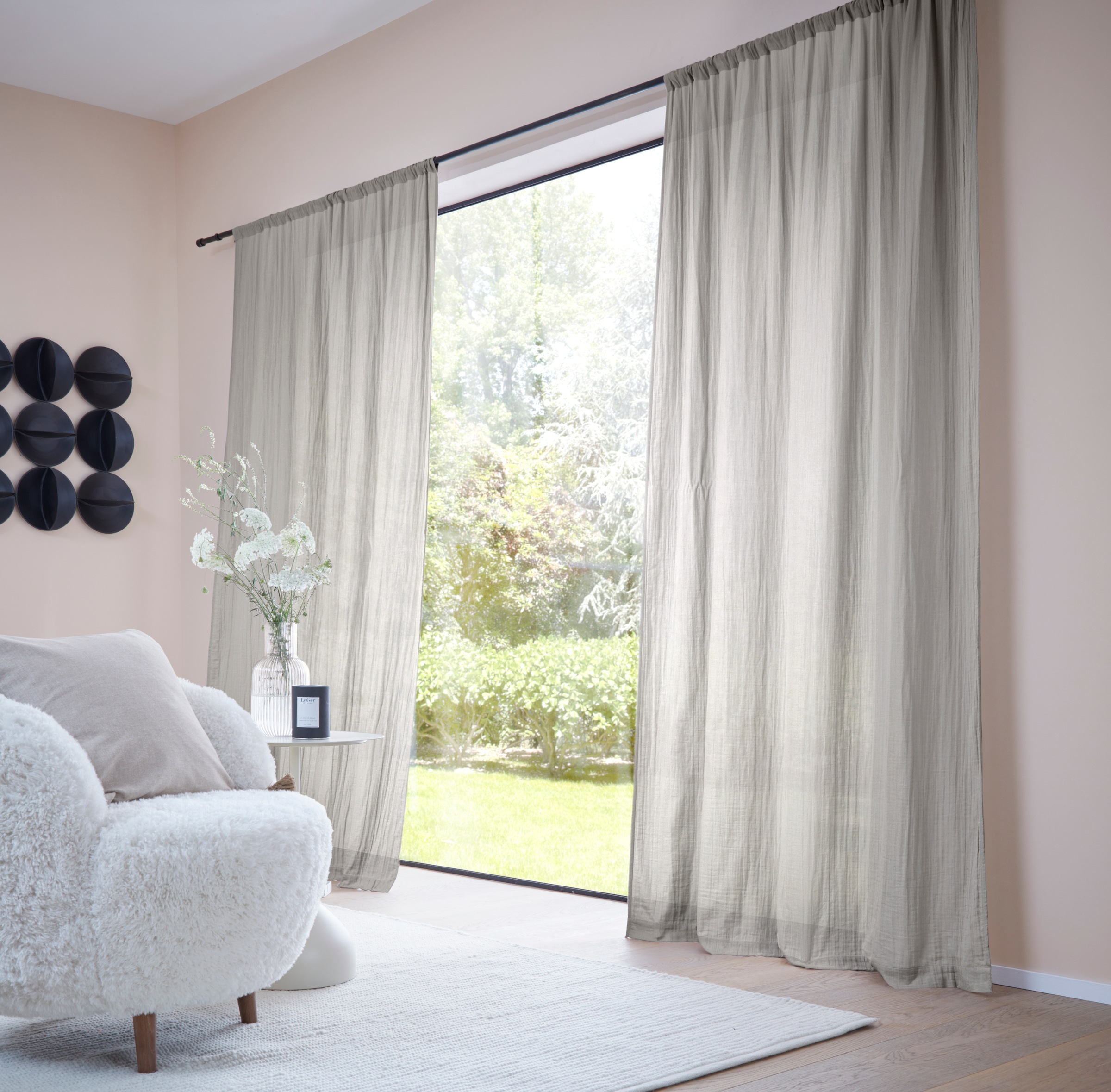 LeGer Home by Lena Gercke Gardine "Hevin, Musselin Vorhang, blickdichte Gar günstig online kaufen